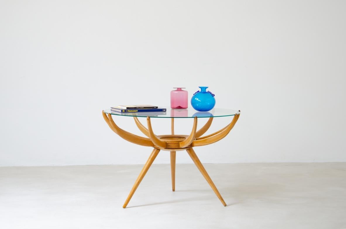 Italian Carlo de Carli, Coffee table in blond maple For Sale