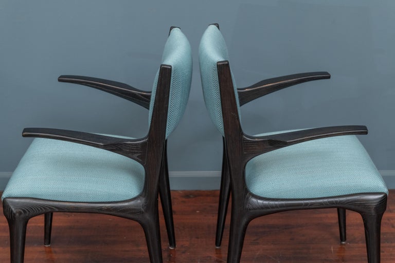 Upholstery Carlo de Carli Dining Chairs, Cassina For Sale