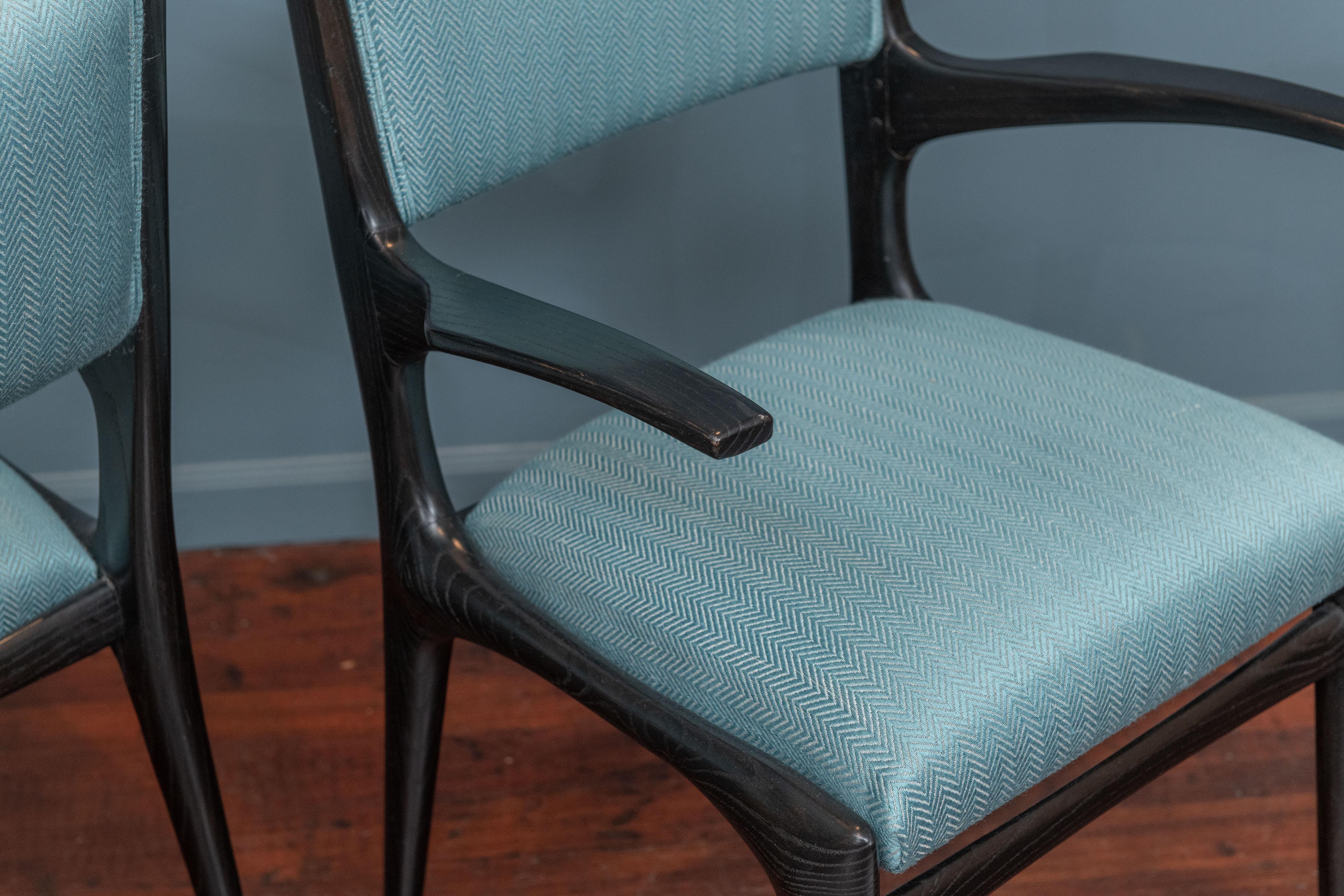 Upholstery Carlo de Carli Dining Chairs, Cassina