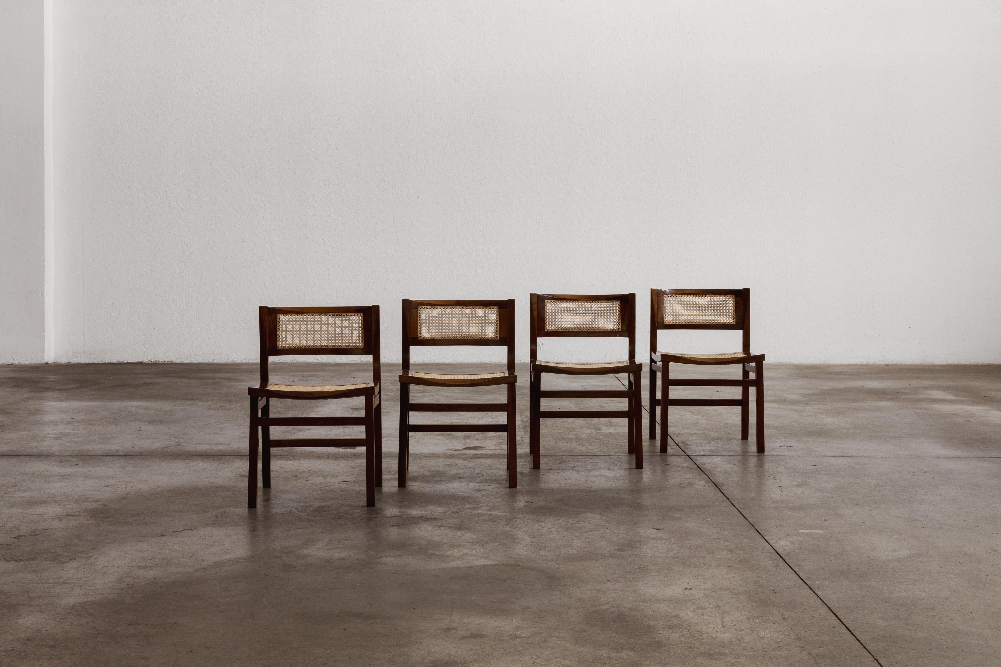 Bois de rose Chaises de salle à manger Carlo De Carli pour Longhi, 1960, ensemble de 4 en vente