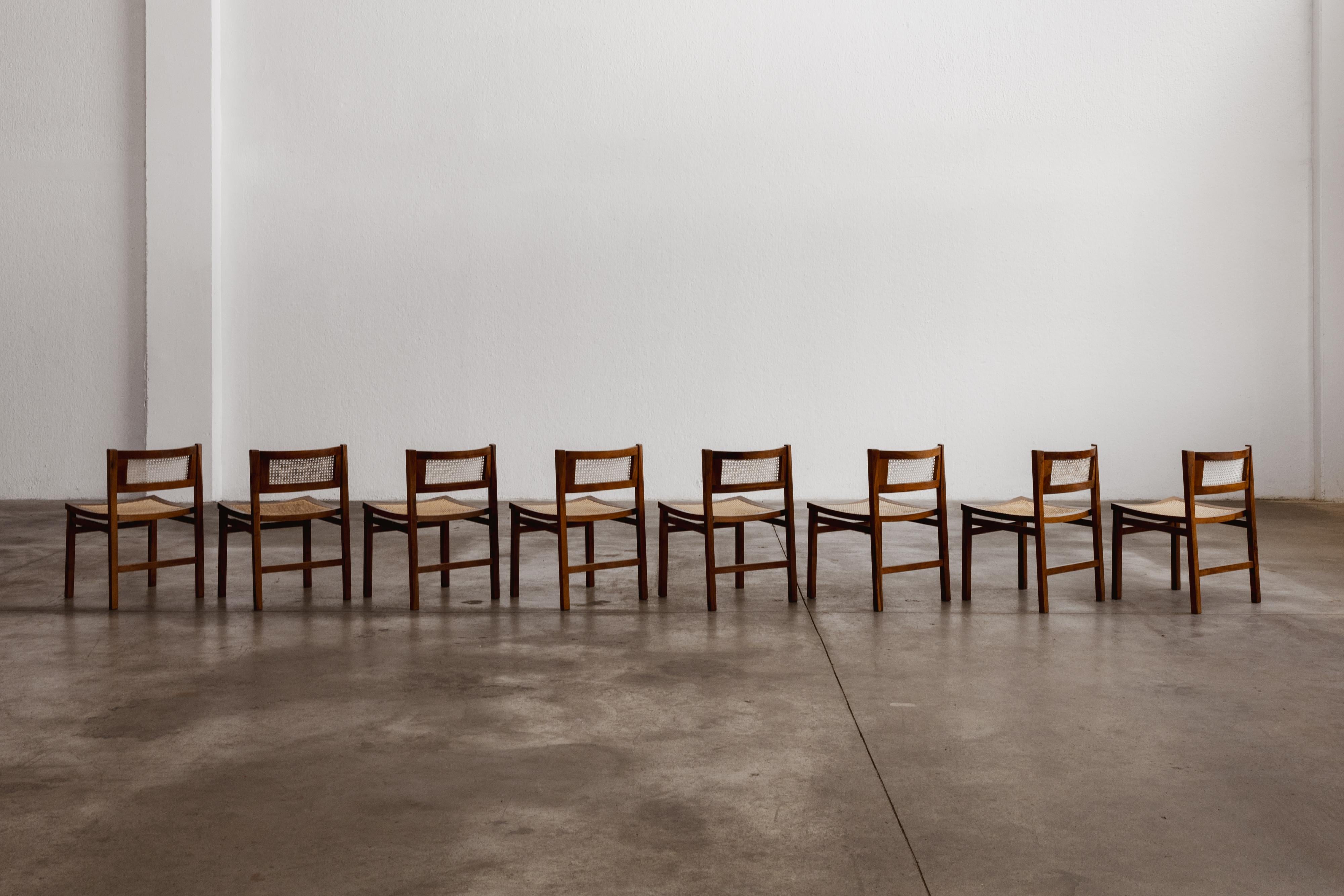 Carlo De Carli Esszimmerstühle für Longhi, 1960, 8-teilig im Angebot 3