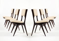 Carlo de Carli N63 Set of Six Dining Chairs, Italy 1960's