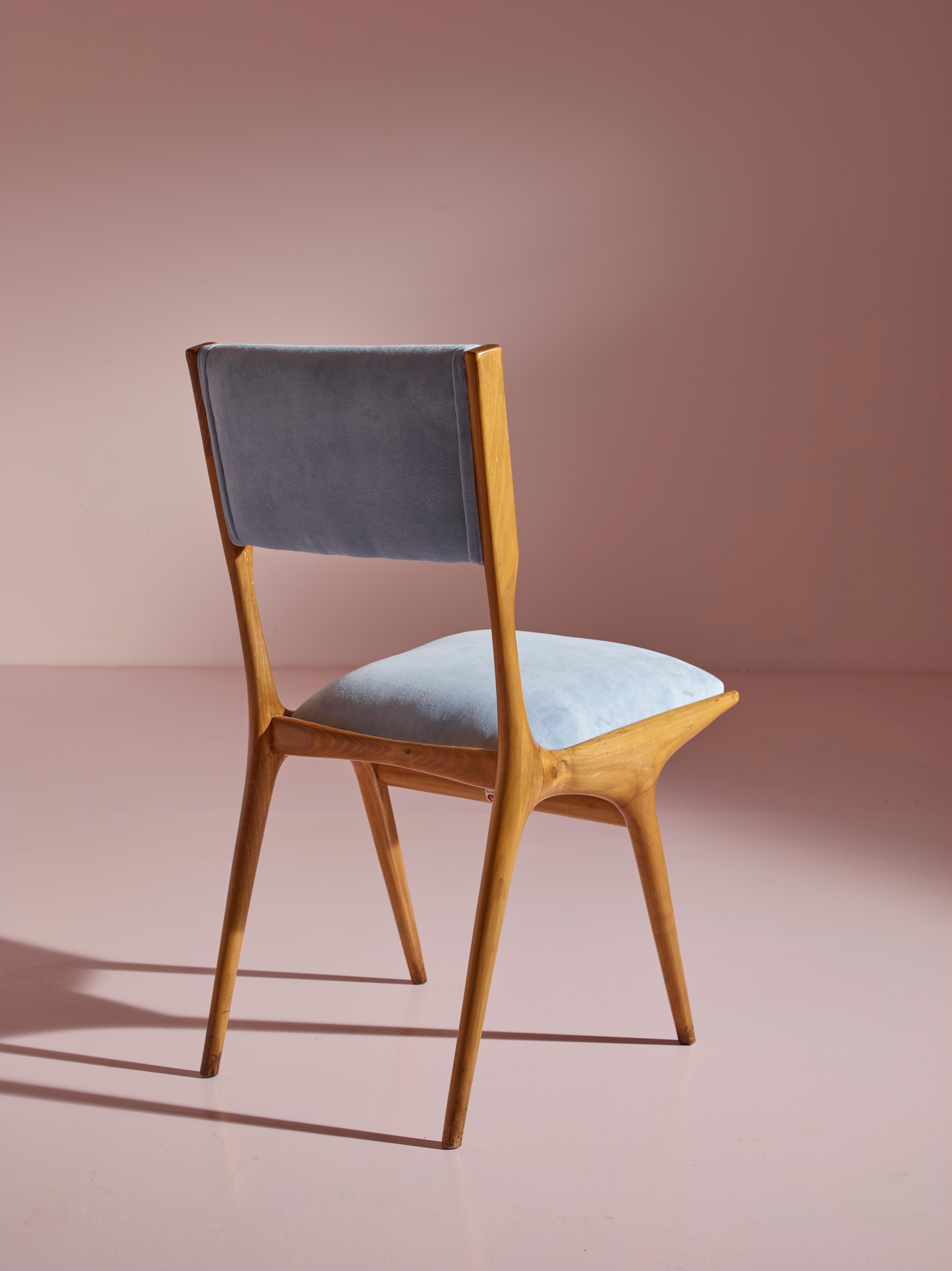 Carlo De Carli dining chairs Model 634 by Figli di Amedeo Cassina, Italy, 1950s In Good Condition In Chiavari, Liguria