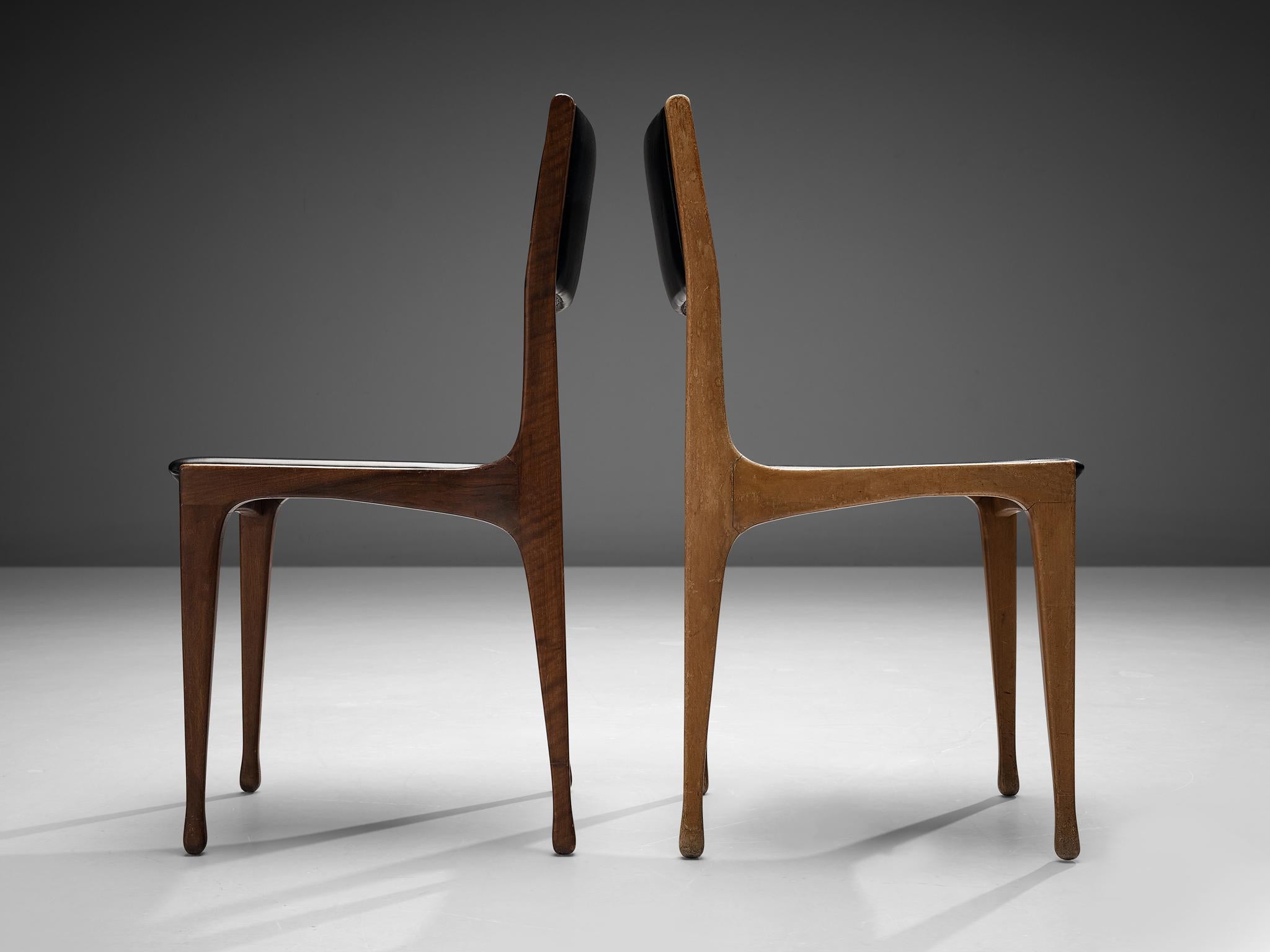 Carlo de Carli for Cassina Bicolour Set of Eight Dining Room Chairs (Kunstleder)