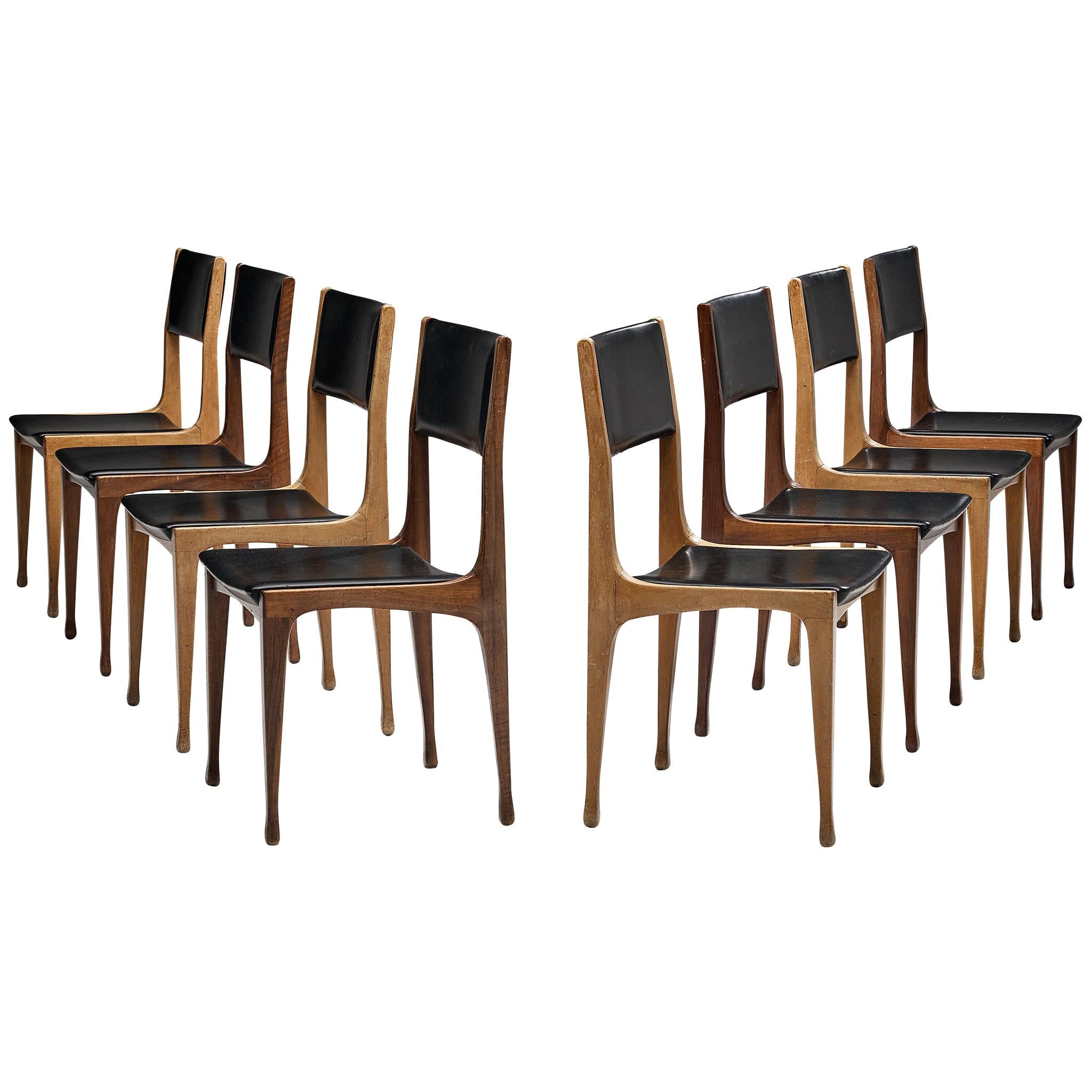 Carlo de Carli for Cassina Bicolour Set of Eight Dining Room Chairs