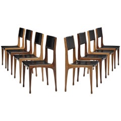 Carlo de Carli for Cassina Bicolour Set of Eight Dining Room Chairs