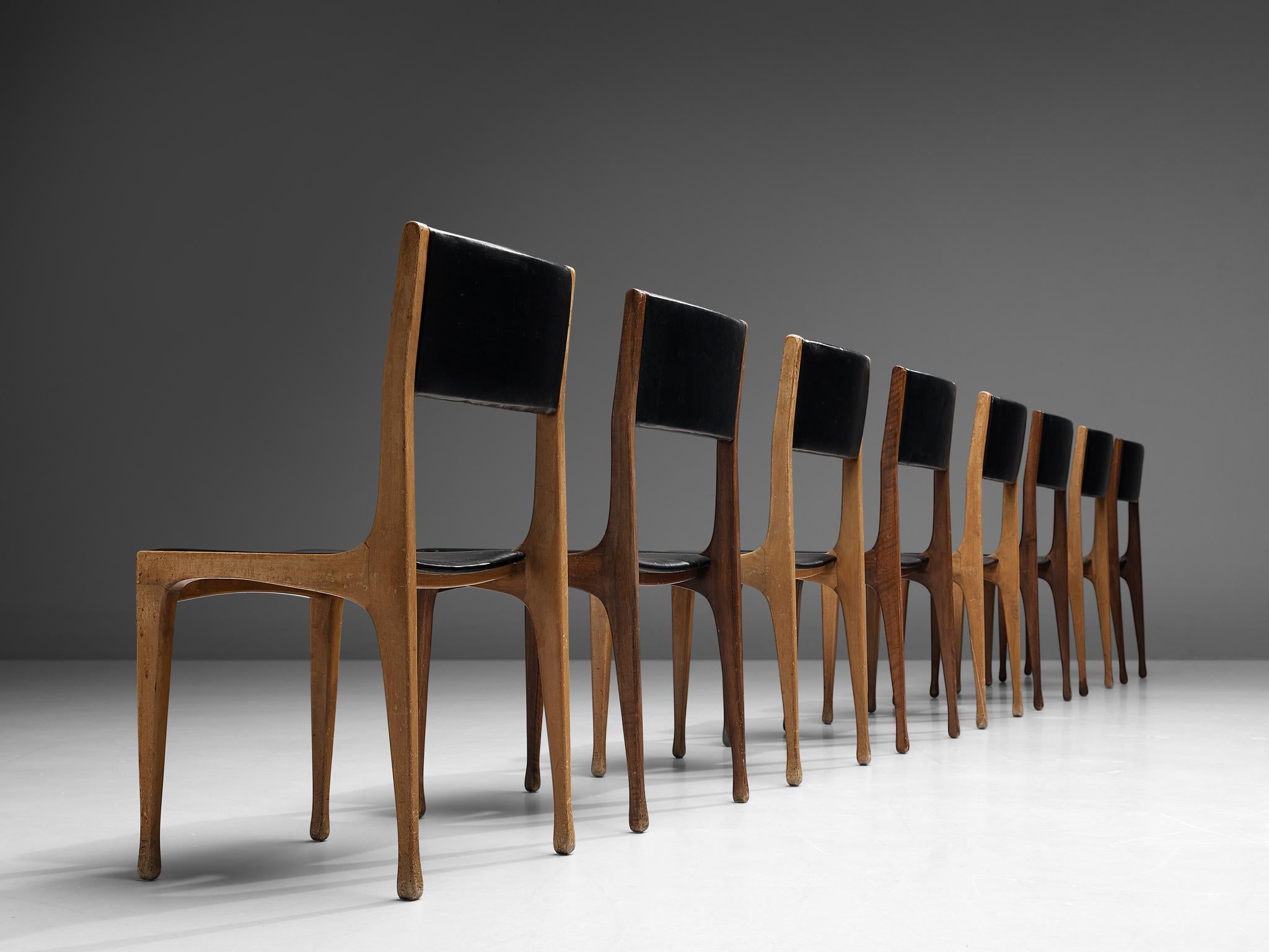 Carlo de Carli for Cassina Bicolor Set of Eight Dining Room Chairs Model '693' 1