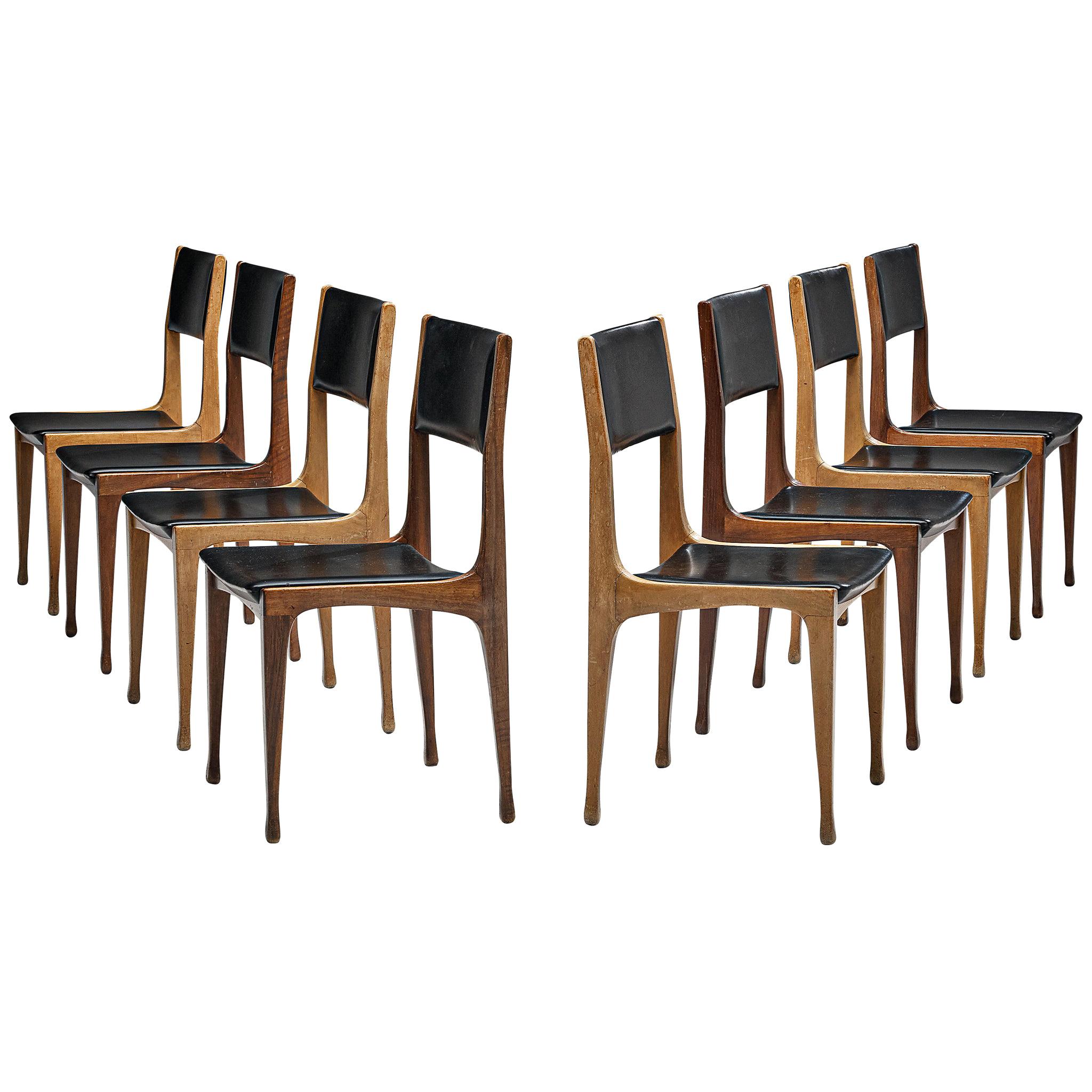 Carlo de Carli for Cassina Bicolor Set of Eight Dining Room Chairs Model '693'