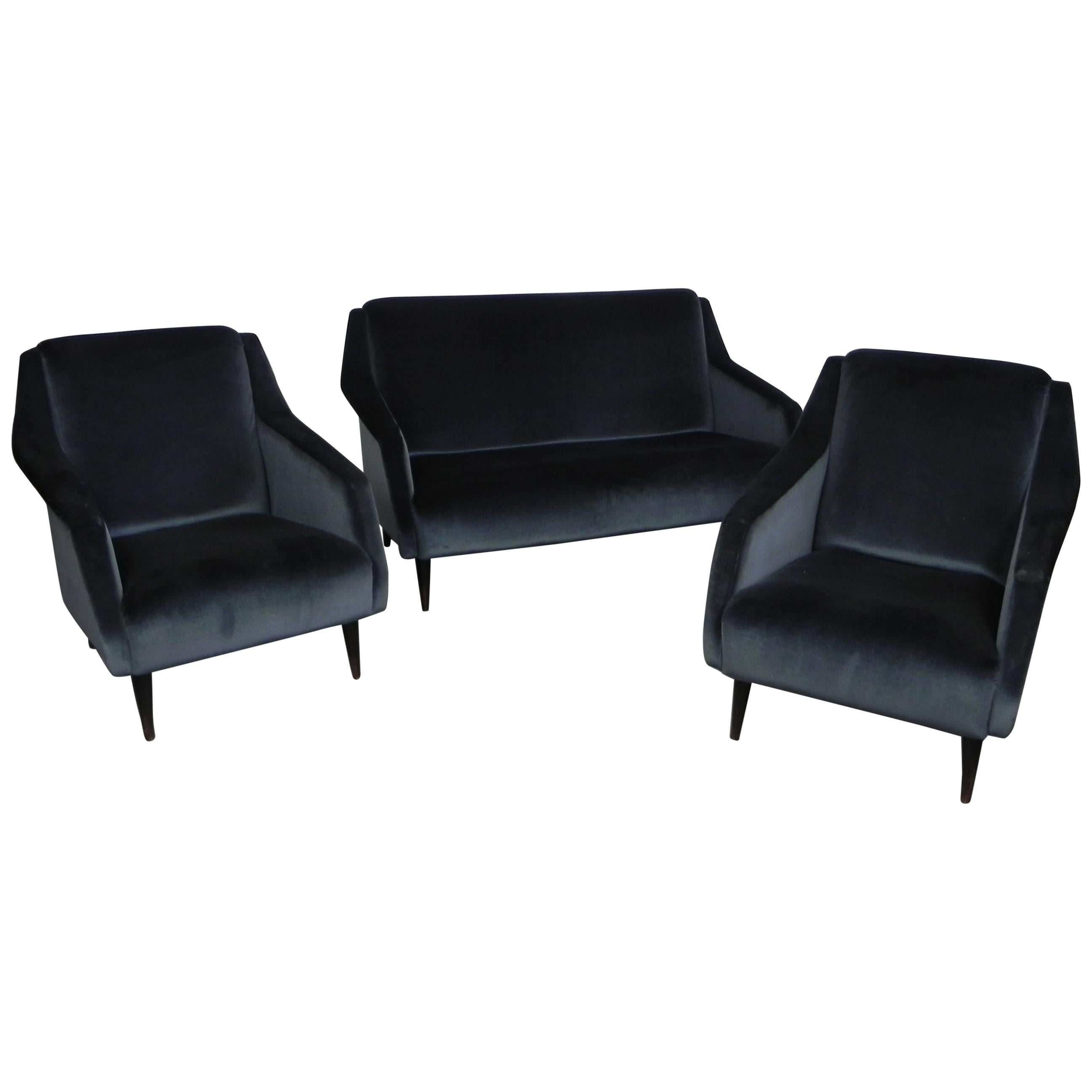 Carlo de Carli for Cassina Set of Armchairs and Sofa
 Model 802, Italy, 1950s