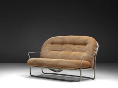 Carlo de Carli for Cinova Sofa in Tubular Steel and Light Brown Corduroy