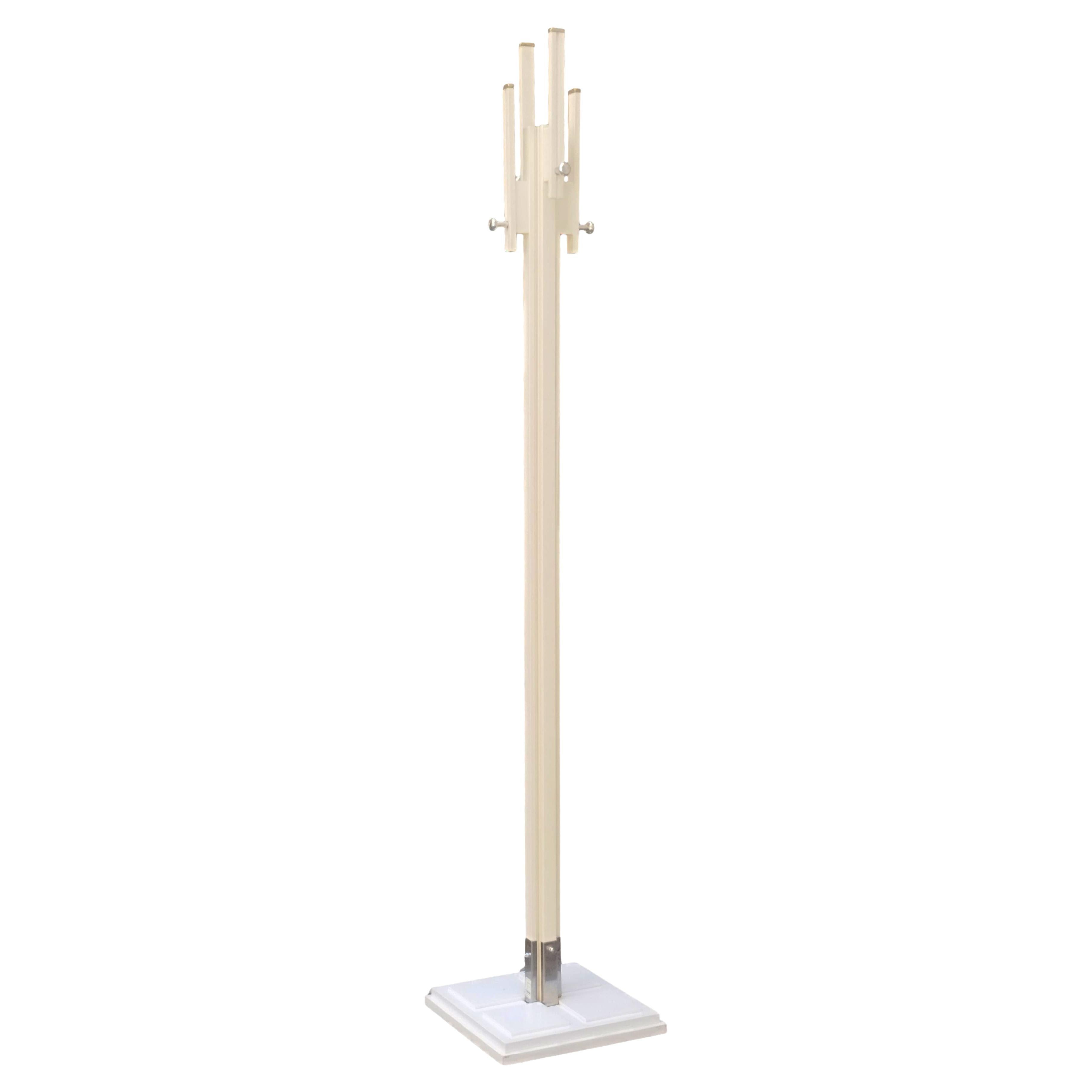 Carlo de Carli for Fiarm White Wood Coat Rack, Italy, 1970s For Sale