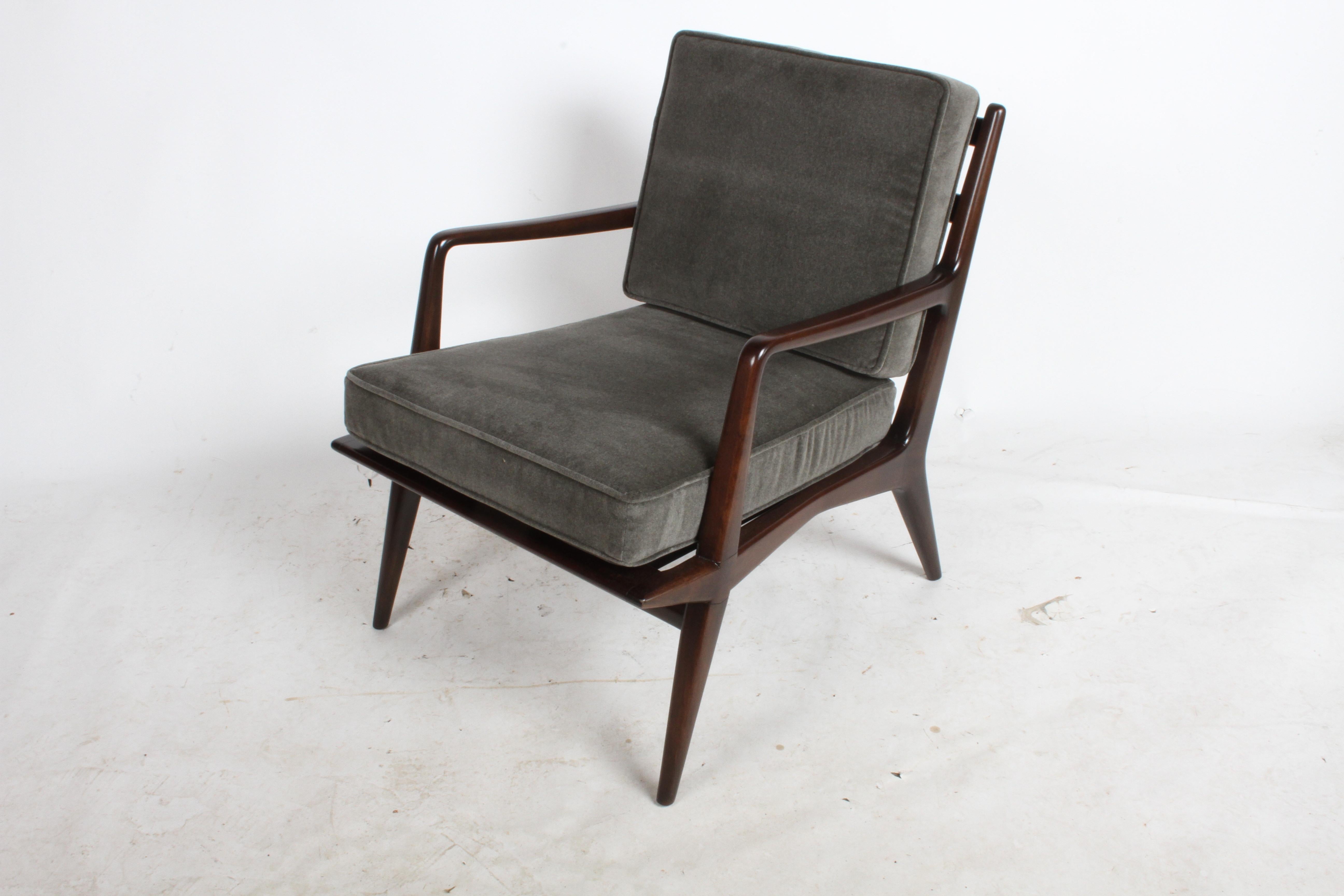 Mid-Century moderno Carlo De Carli per M. Singer & Sons Lounge, Rifinito / Mohair in vendita