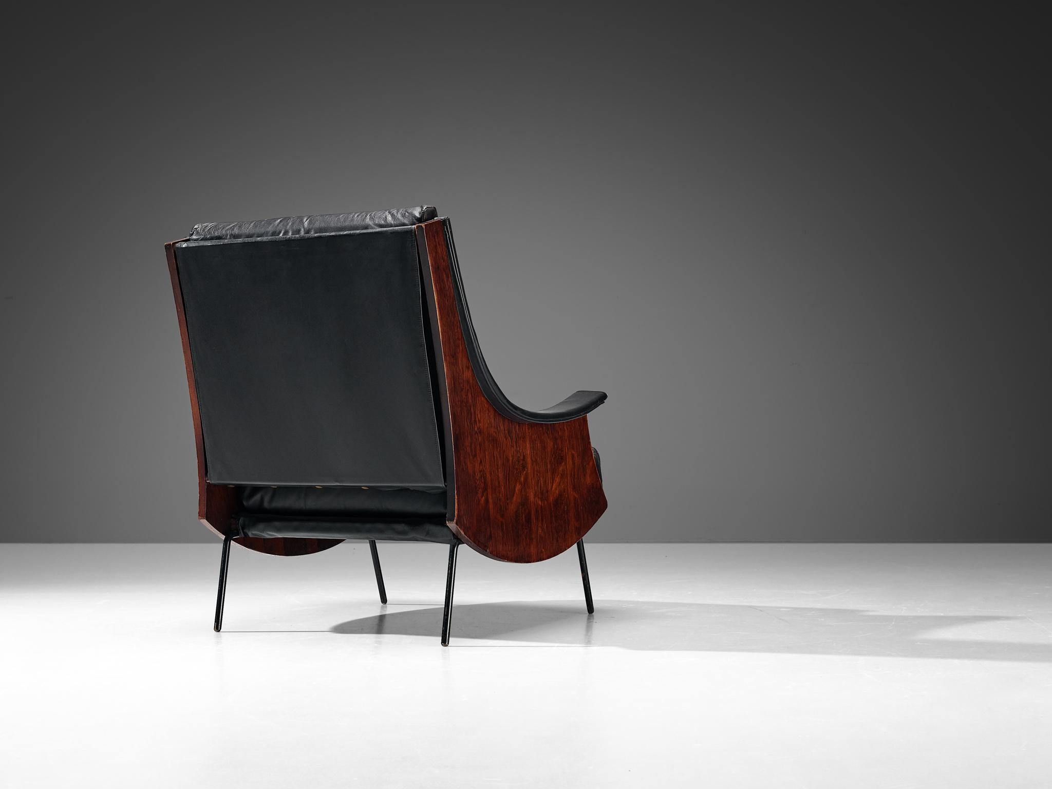 Carlo De Carli para Sormani Sillón 'PIPA' de cuero Italiano en venta