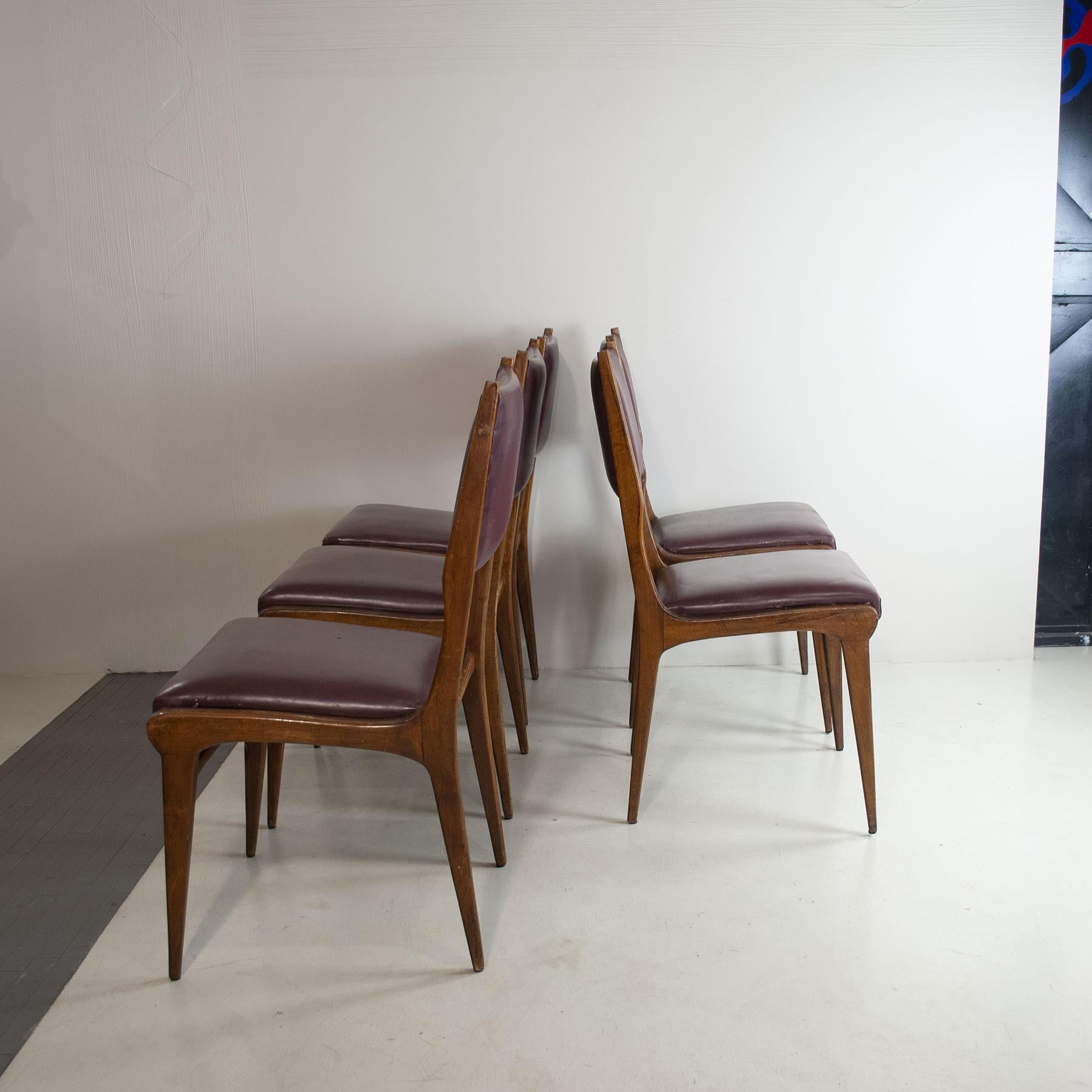 Leather Carlo de Carli in the Style Italian Midcentury Chairs For Sale
