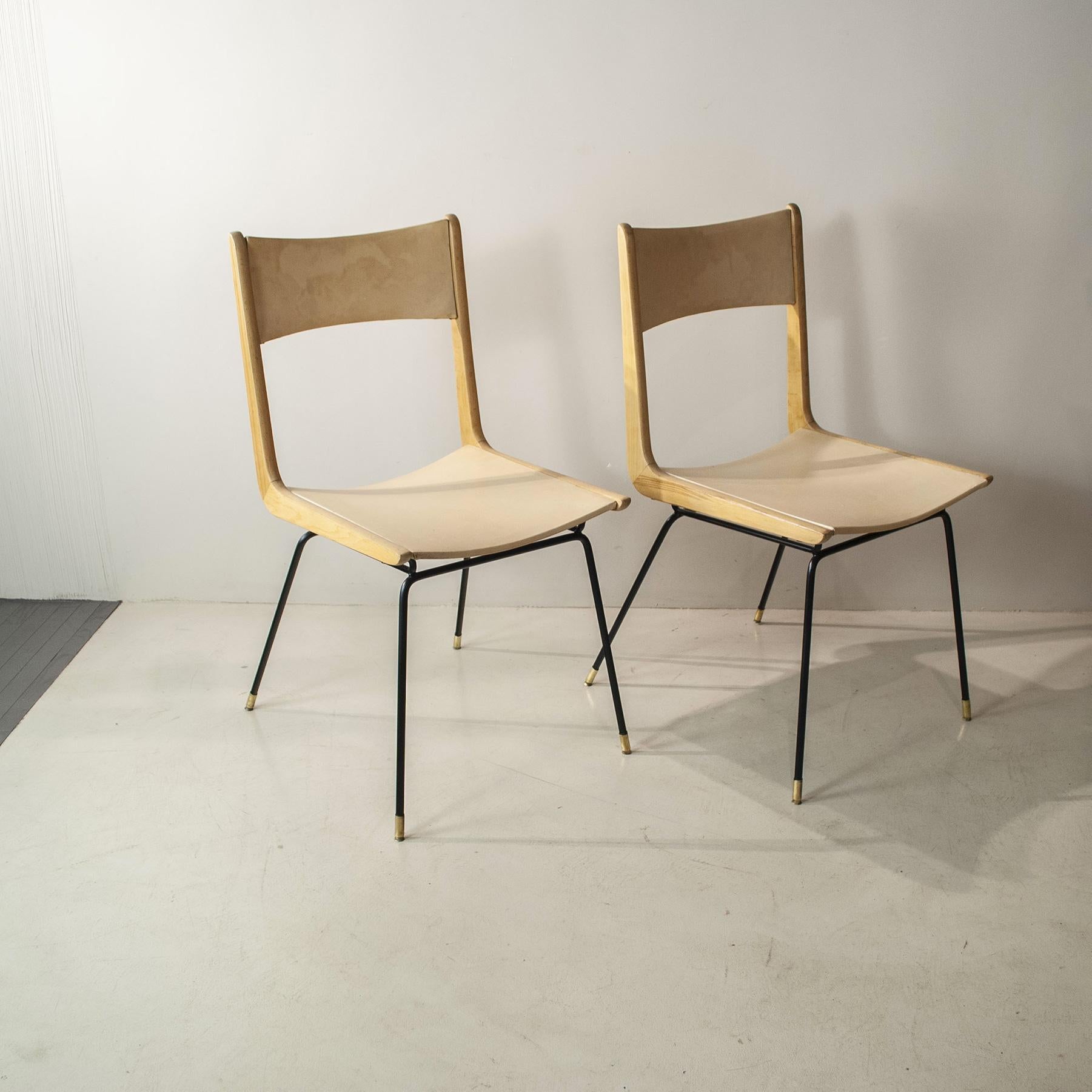 Italian midcentury chair Boomerang model by Carlo De Carli designer.