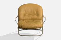 Carlo De Carli, Lounge Chair, Metal, Leather, Italy, 1969