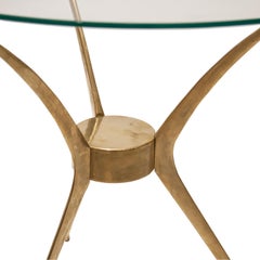 Carlo de Carli Mid-Century Bronze and Glass Table, Italy, 1950