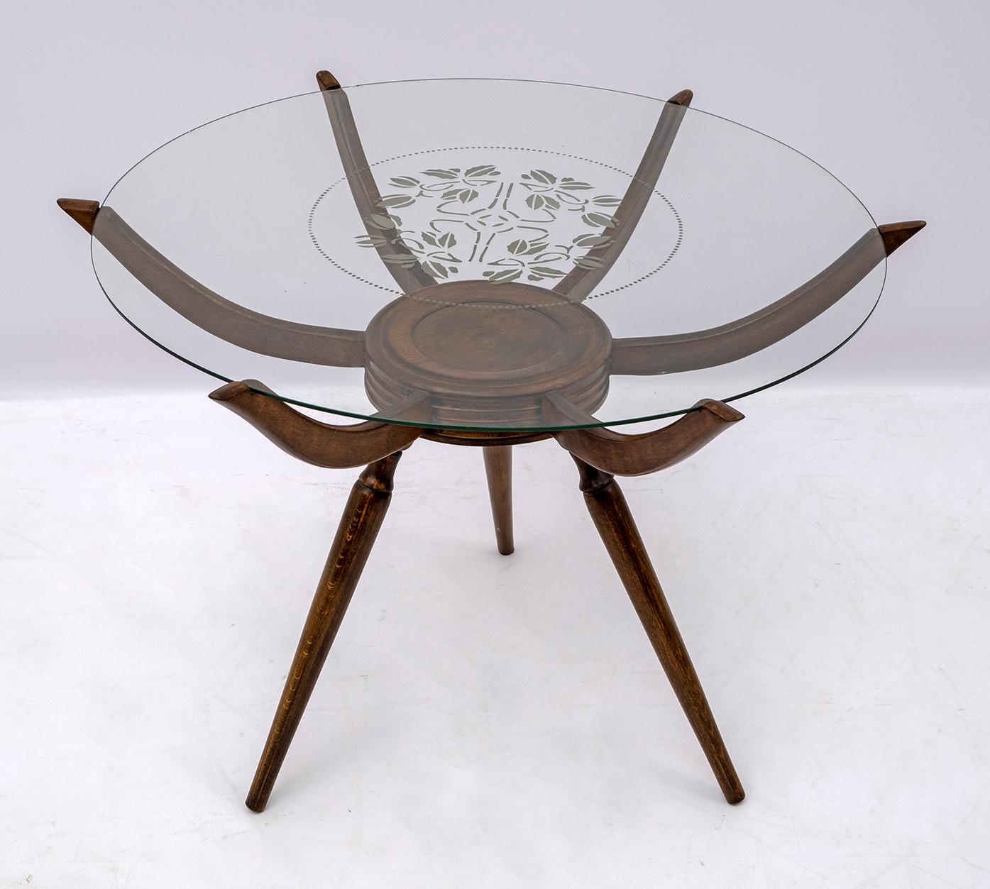 Hêtre Table basse italienne « Swider » de Carlo De Carli, mi-siècle moderne, 1950 en vente