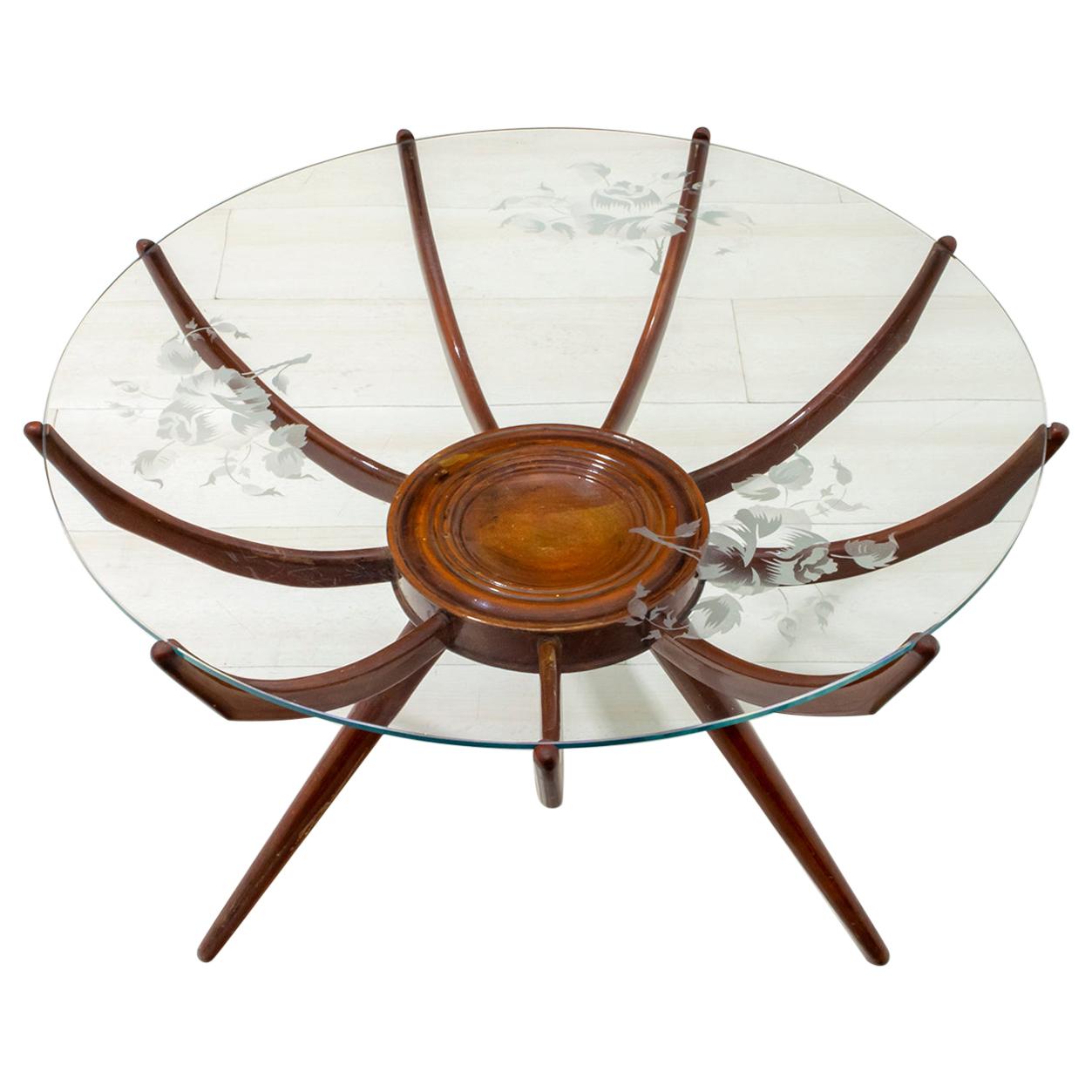 Carlo De Carli Mid-Century Modern Italian "Spider" Coffee Table, 1950