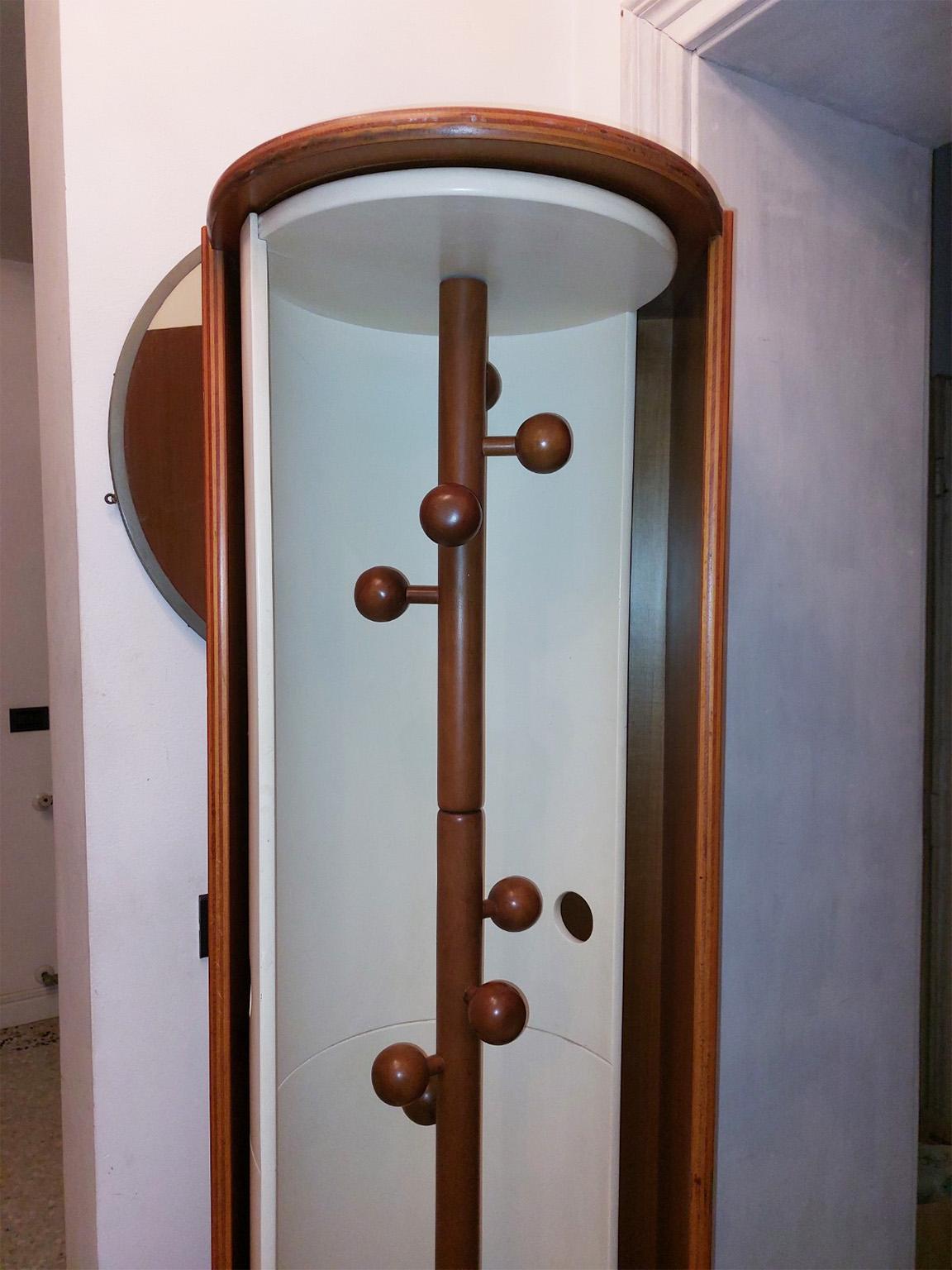 Carlo de Carli Mid-Century Modern Wood Rotating Rack Cabinet, Italy 1970s 5