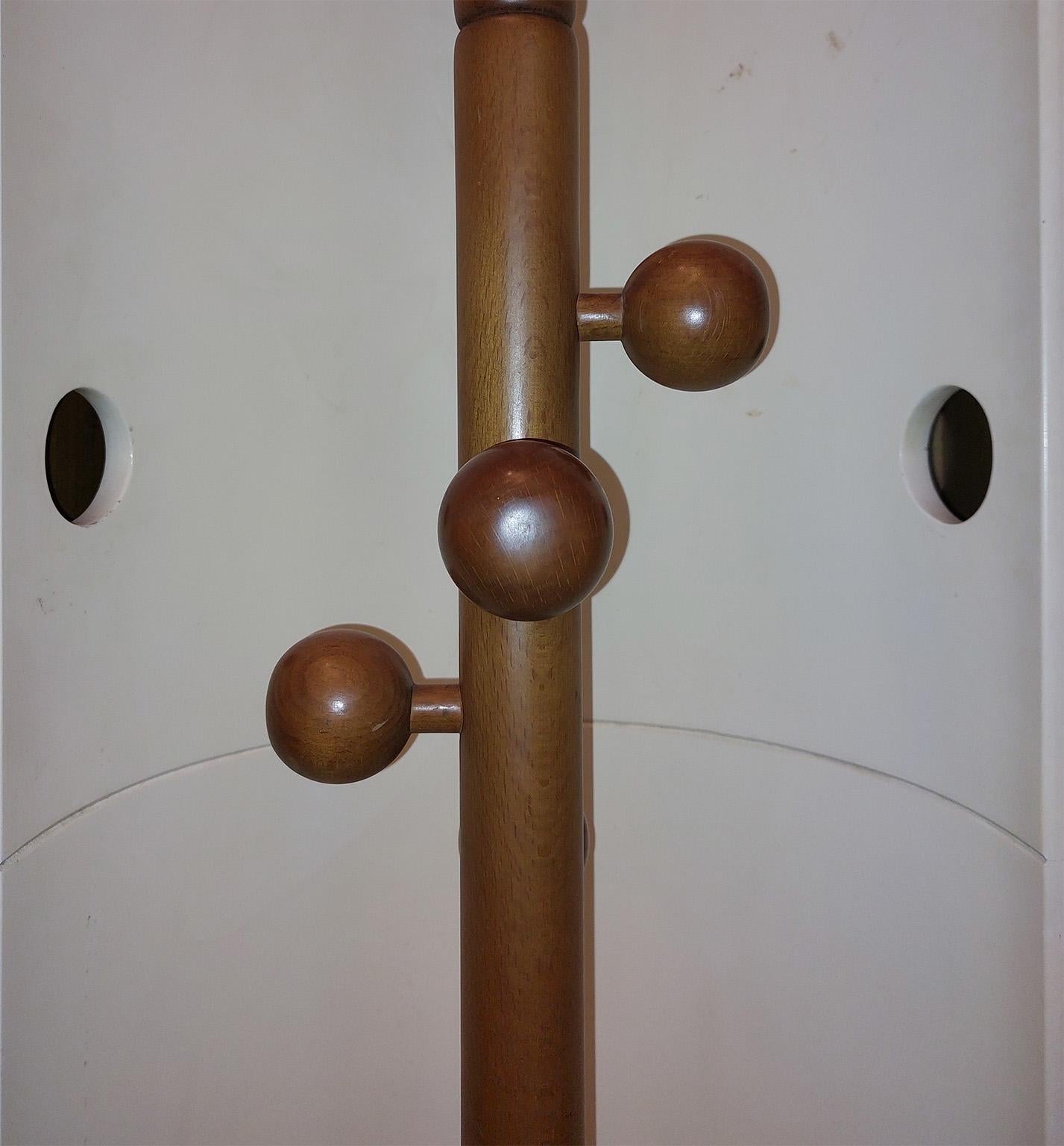 Italian Carlo de Carli Mid-Century Modern Wood Rotating Rack Cabinet, Italy 1970s