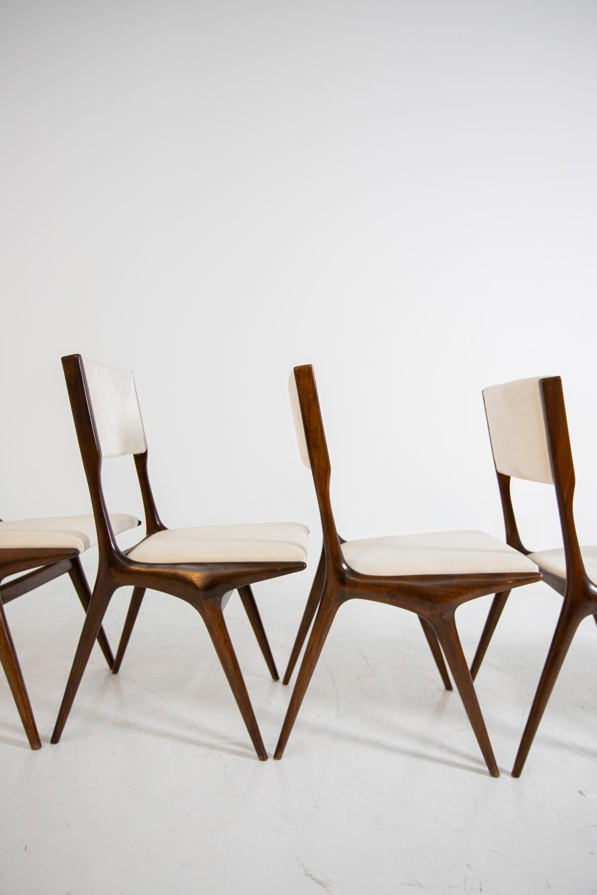 Carlo de Carli Model 158, Set of Six Dining Chairs for Cassina, 1953 4