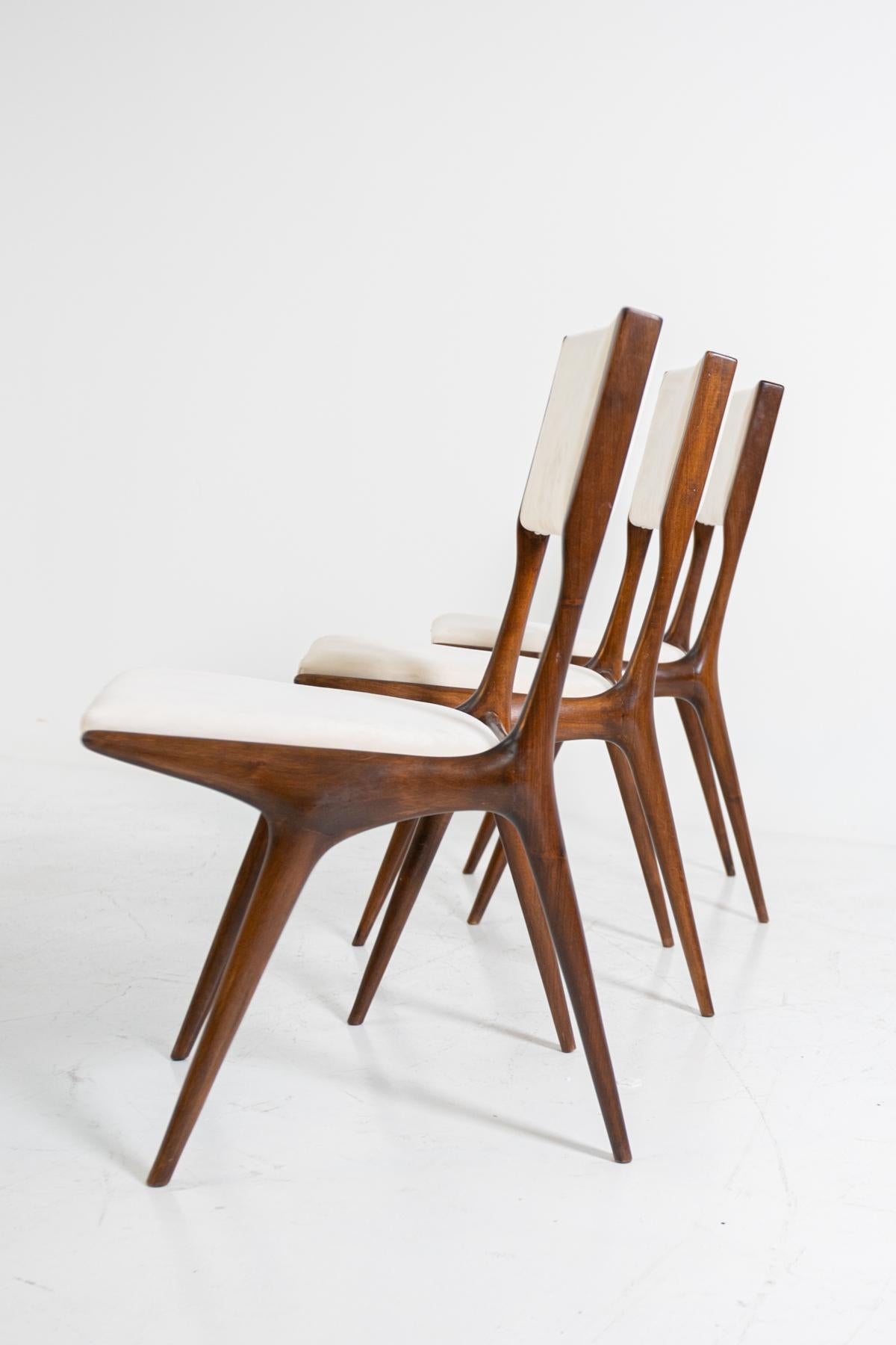 Mid-20th Century Carlo de Carli Model 158, Set of Six Dining Chairs for Cassina, 1953