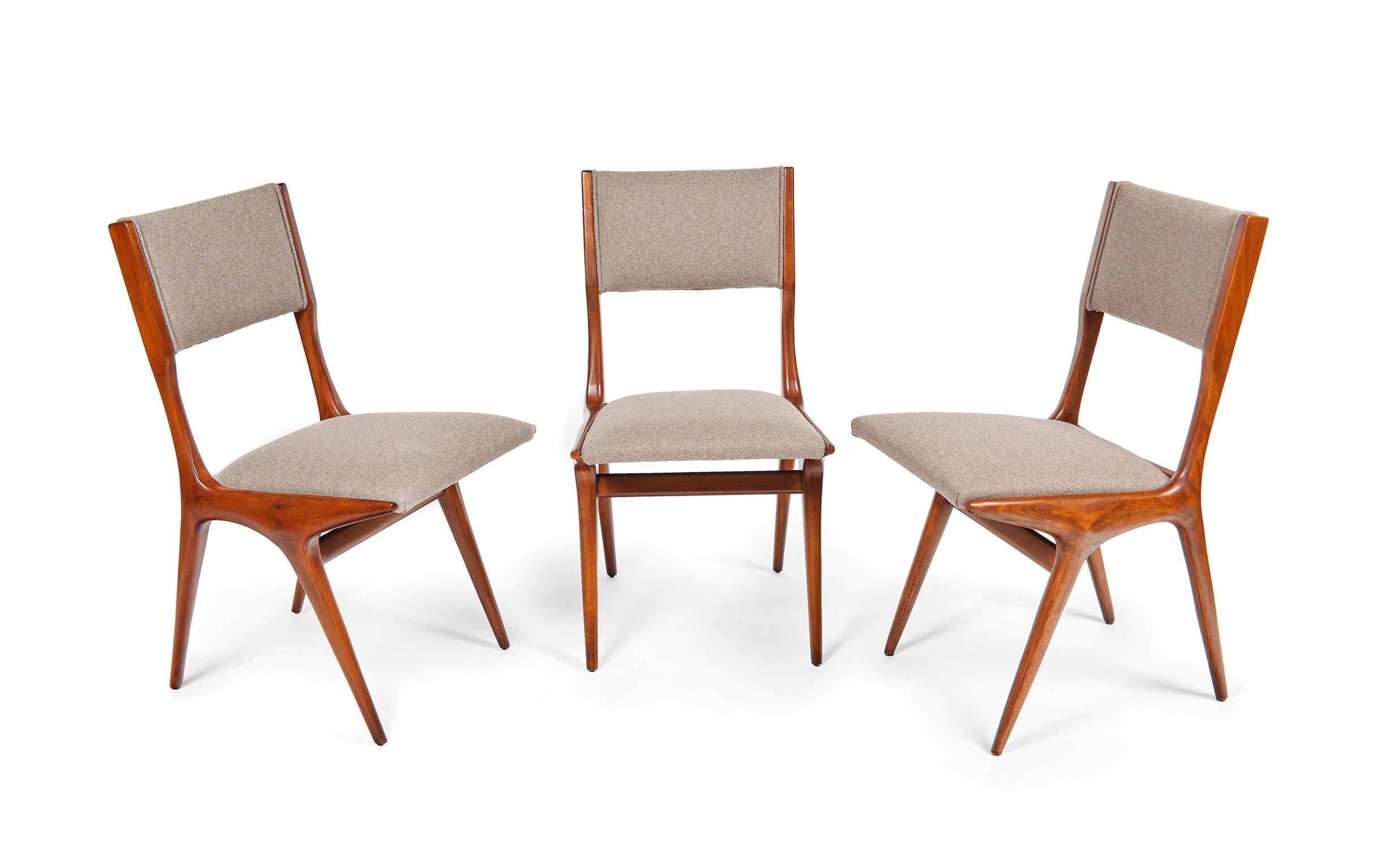 Mid-Century Modern Carlo de Carli Mod 158, Set of Six Dining Chairs, Italy, 1953