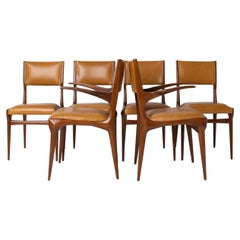 Carlo De Carli Model 671 Dining Chairs set of 6 in walnut