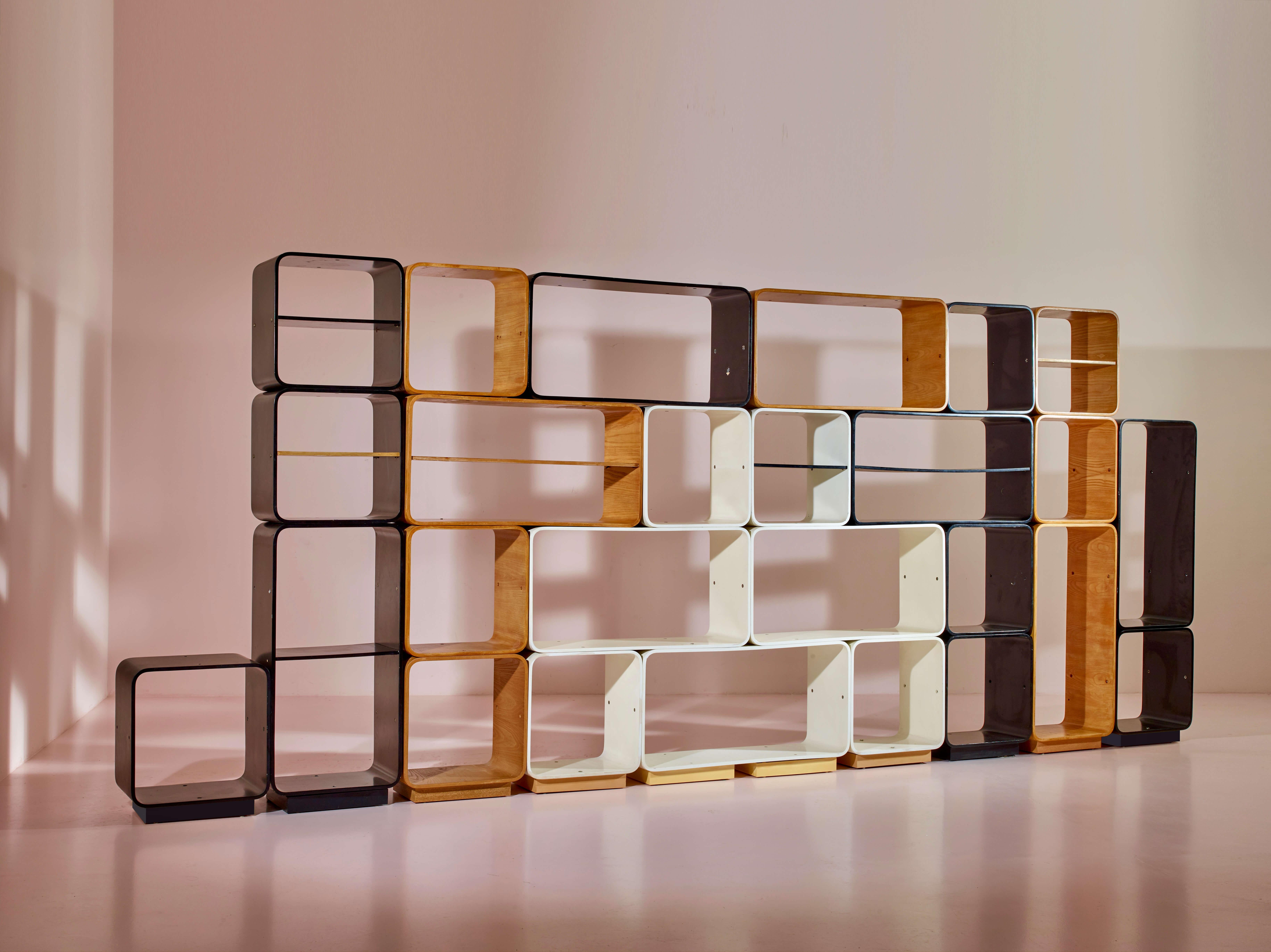 Modulares Carlo De Carli-Bücherregal von Fiarm, Italien, 1970er Jahre 4