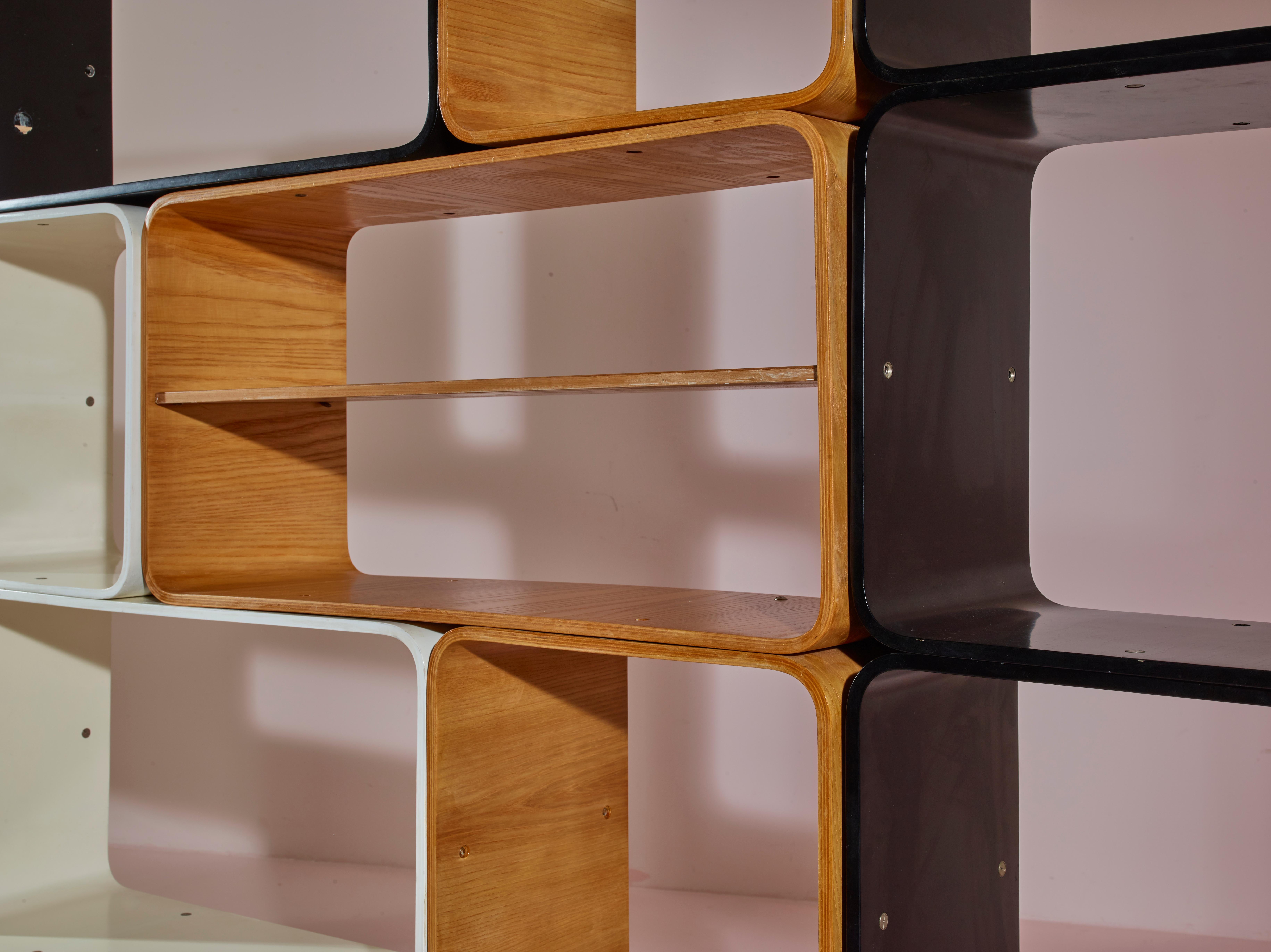 Modulares Carlo De Carli-Bücherregal von Fiarm, Italien, 1970er Jahre im Zustand „Gut“ in Chiavari, Liguria