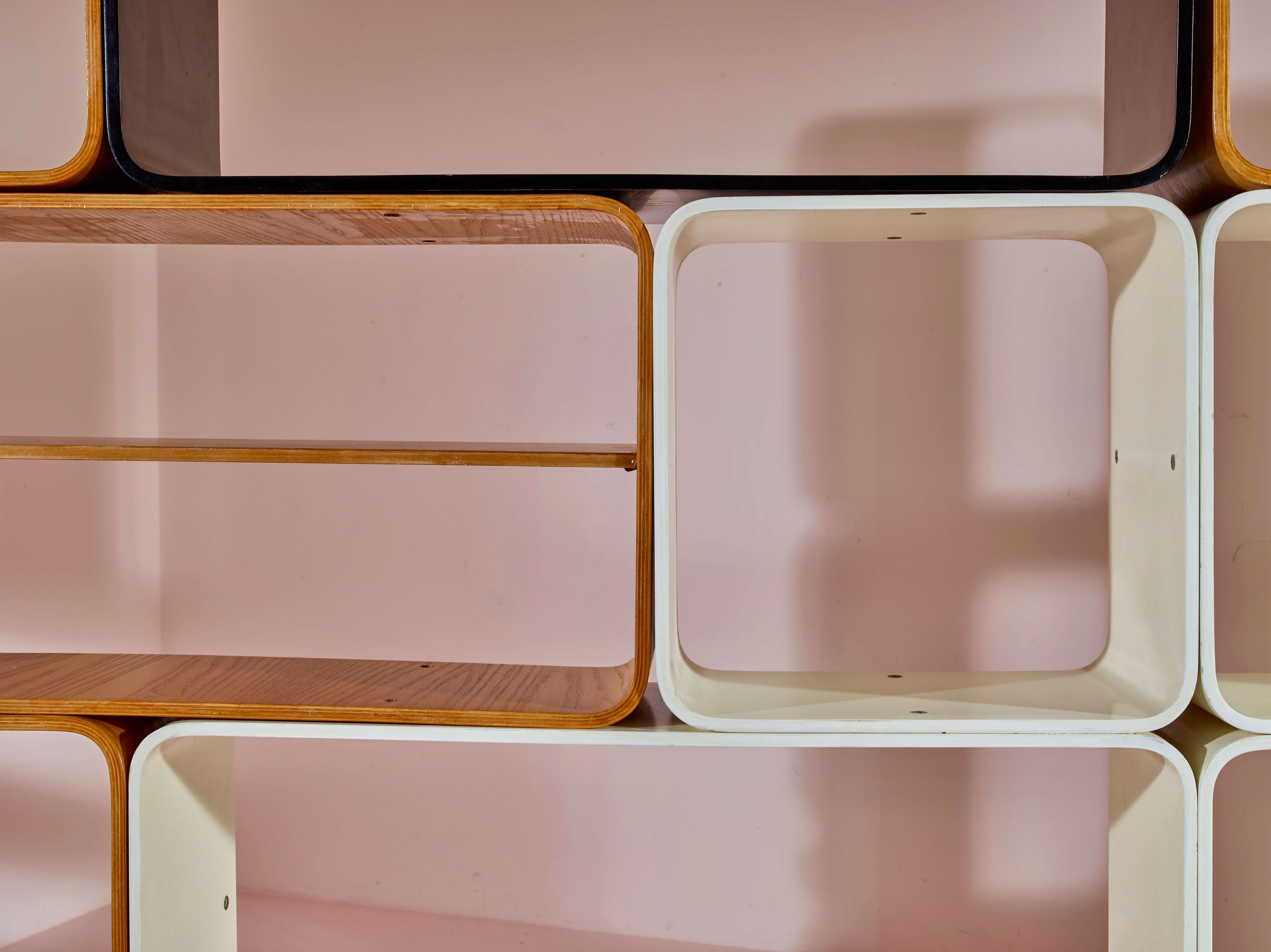 Modulares Carlo De Carli-Bücherregal von Fiarm, Italien, 1970er Jahre 2