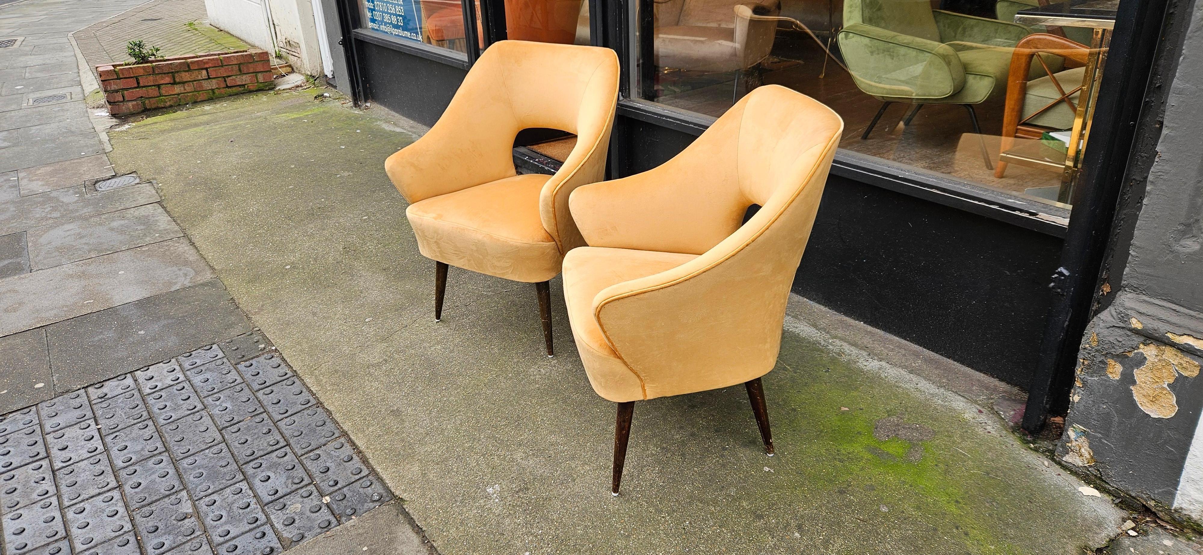 Mid-Century Modern Paire de fauteuils Carlo De Carli en vente