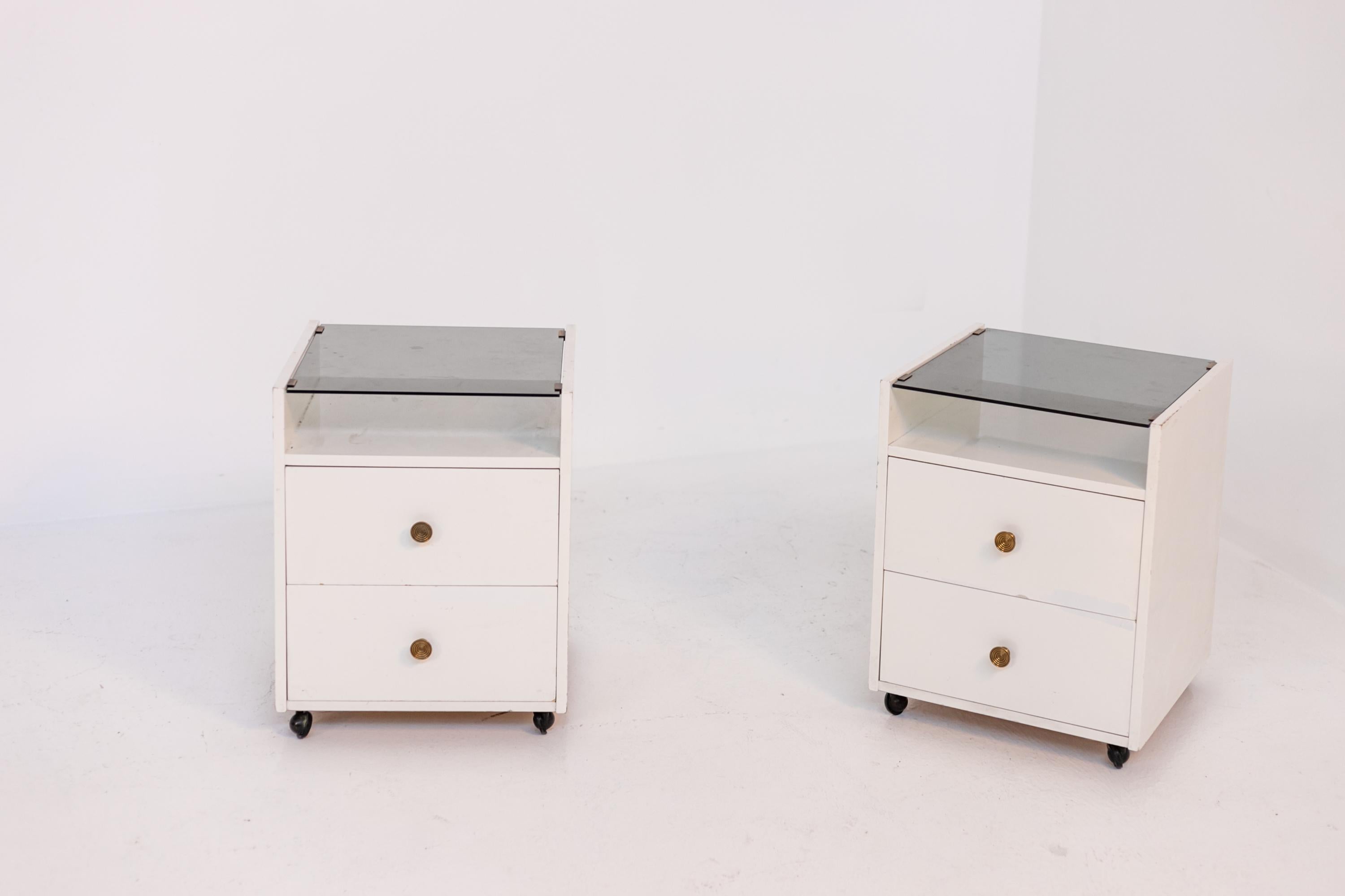 Paire de tables de nuit blanches Carlo de Carli pour Sormani en vente 7