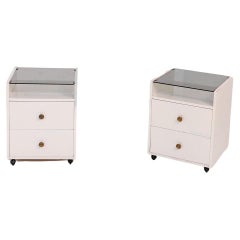 Carlo de Carli Pair of White Night Stand for Sormani
