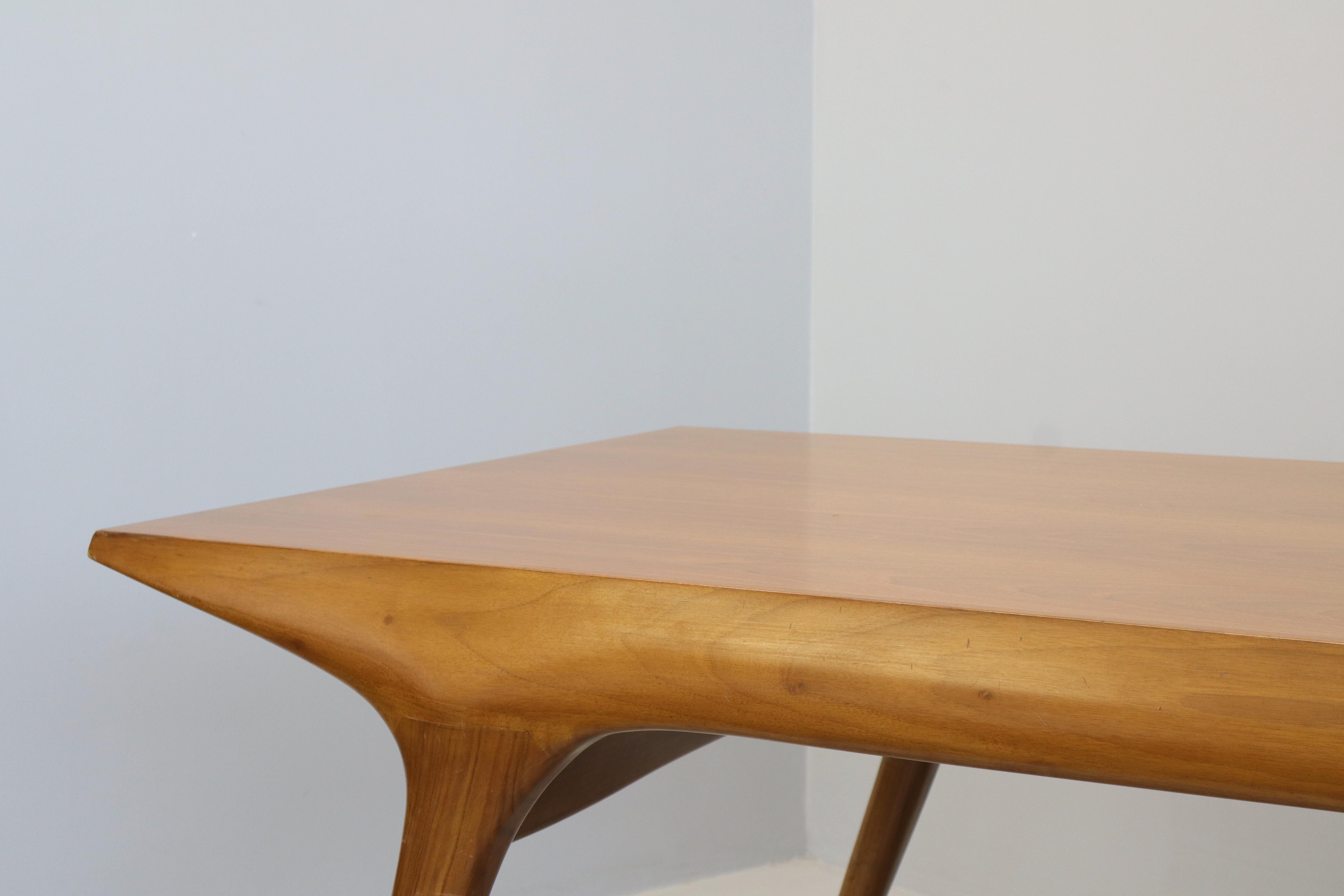 Carlo De Carli Raro Tavolo da pranzo italiano in Wood in vendita 6