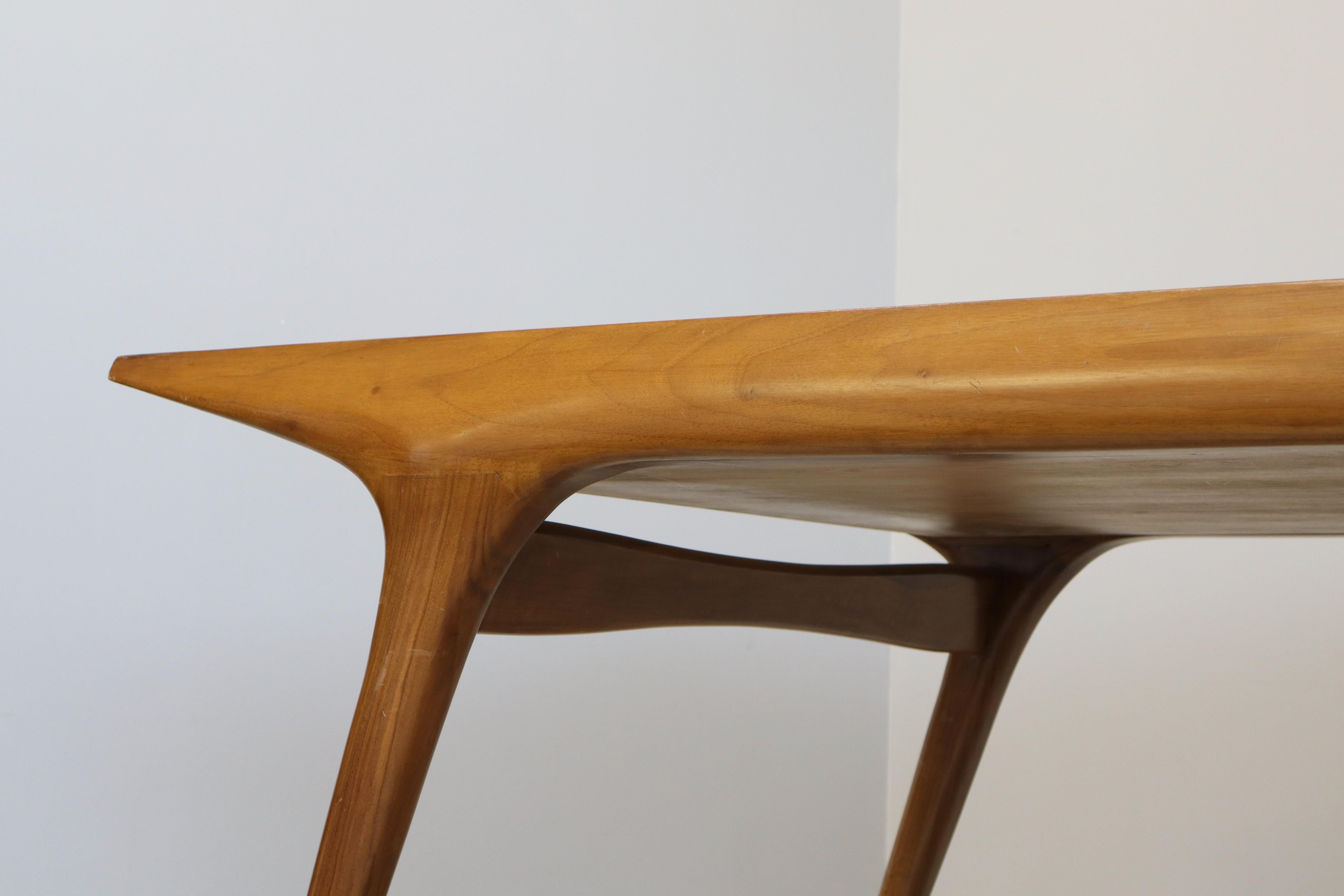 Carlo De Carli Raro Tavolo da pranzo italiano in Wood in vendita 7