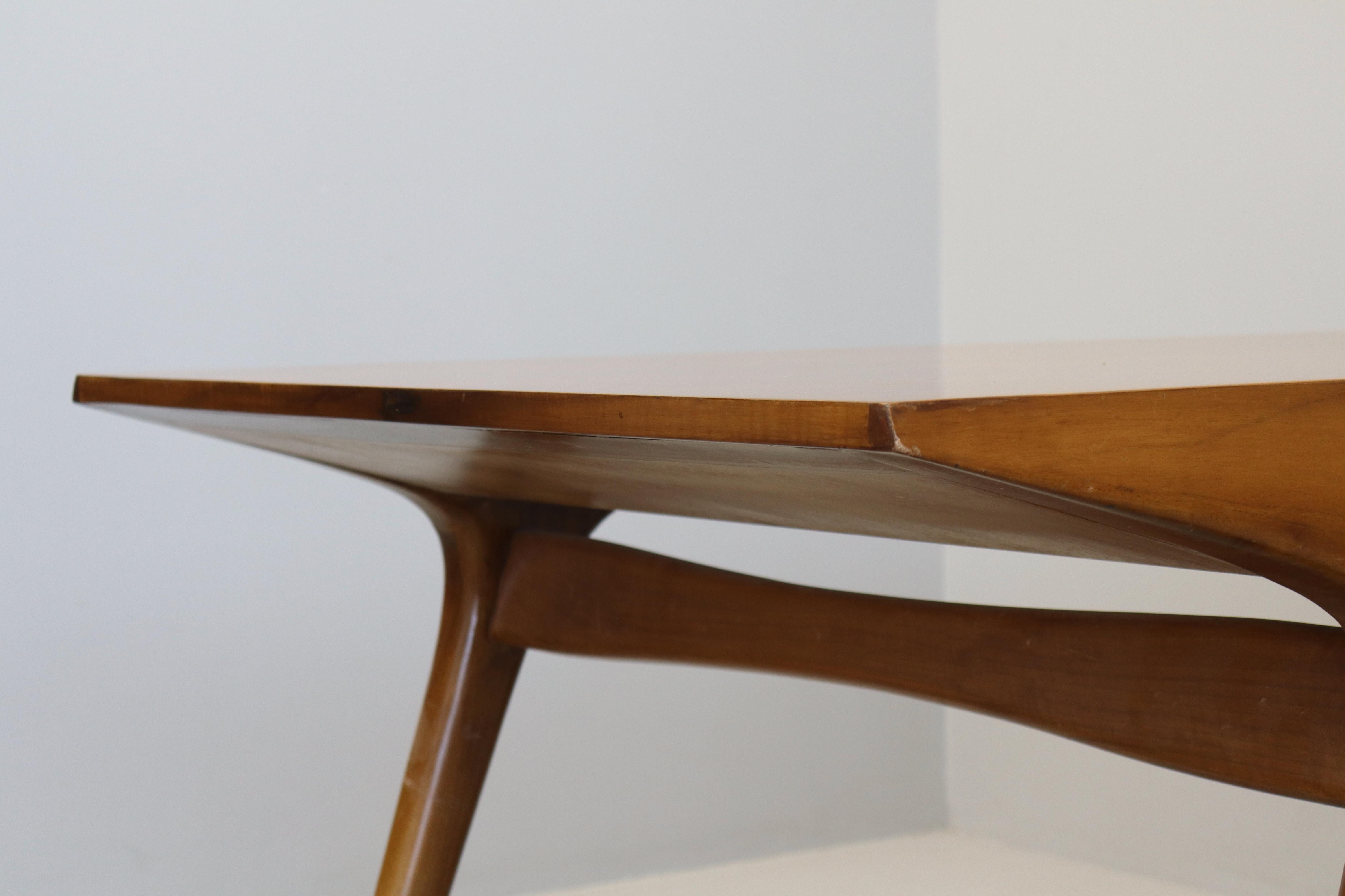 Carlo De Carli Raro Tavolo da pranzo italiano in Wood in vendita 9