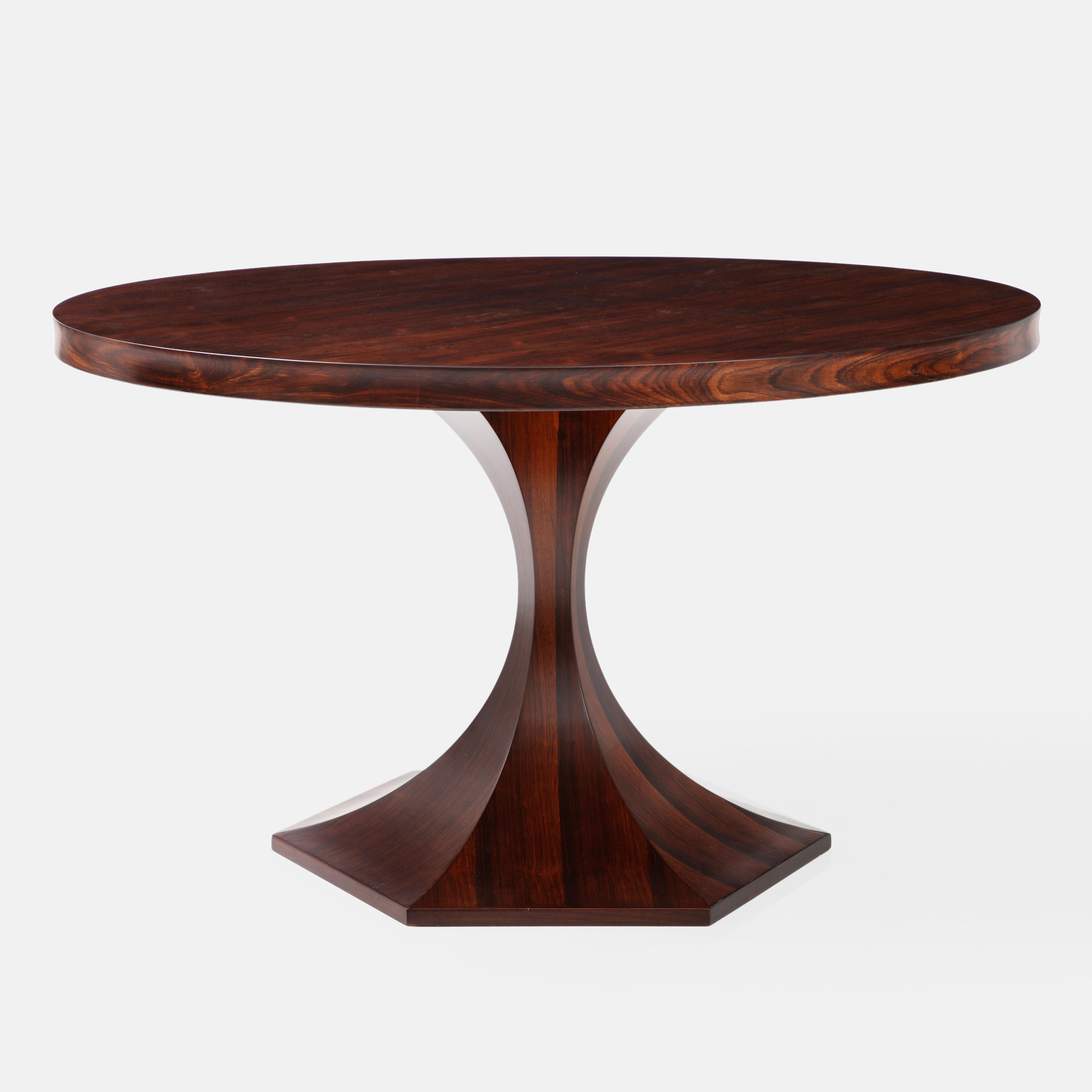 Mid-Century Modern Giulio Moscatelli Rosewood Center or Dining Table, Italy, 1960s For Sale