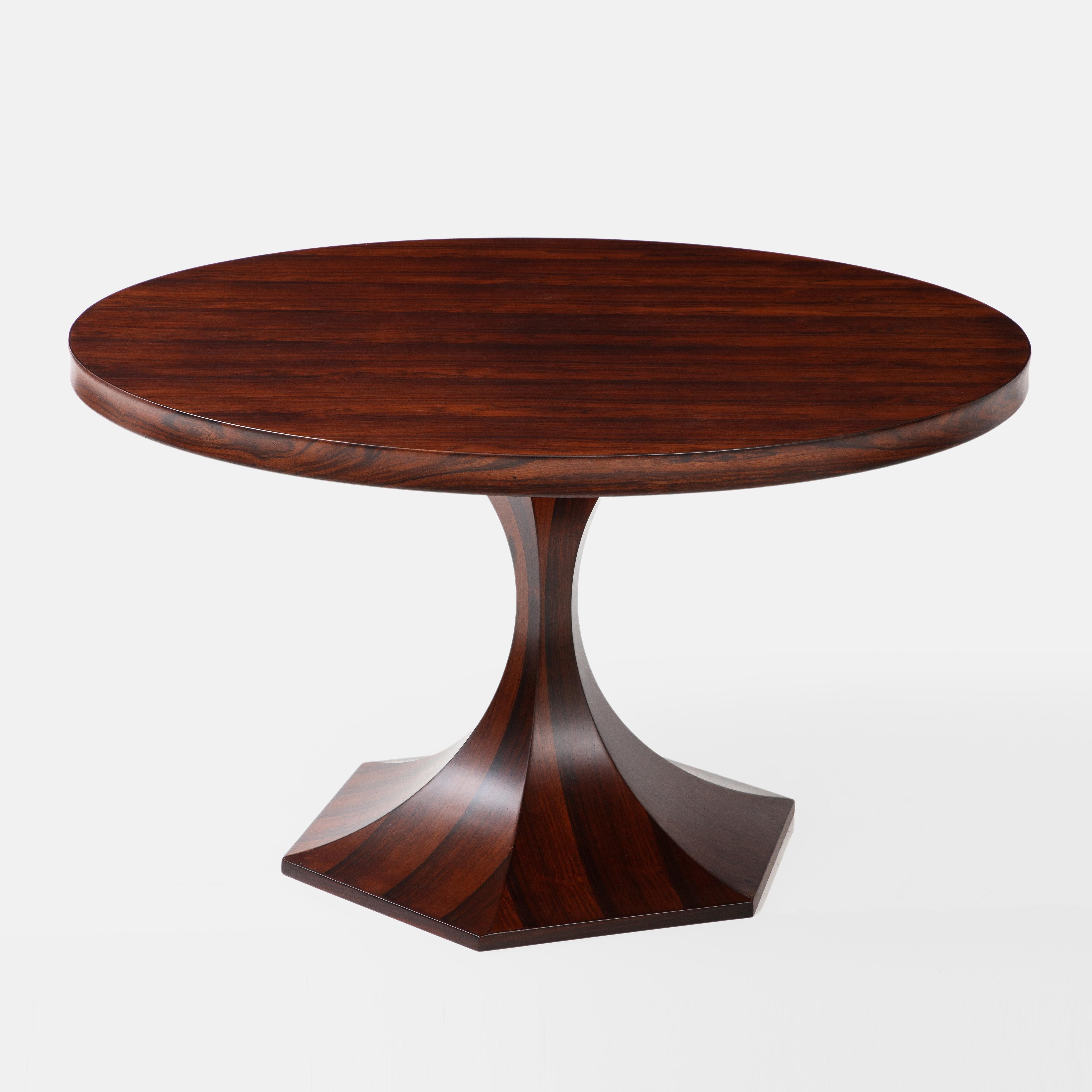 Italian Giulio Moscatelli Rosewood Center or Dining Table, Italy, 1960s For Sale