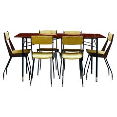 Carlo de Carli Set di Sei Sedie con Tavolo da Pranzo, Italia 1950s