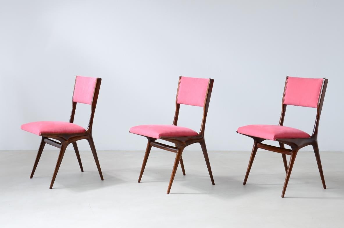 Carlo de Carli, 8er-Set Stühle, Modell 634  (Moderne der Mitte des Jahrhunderts) im Angebot