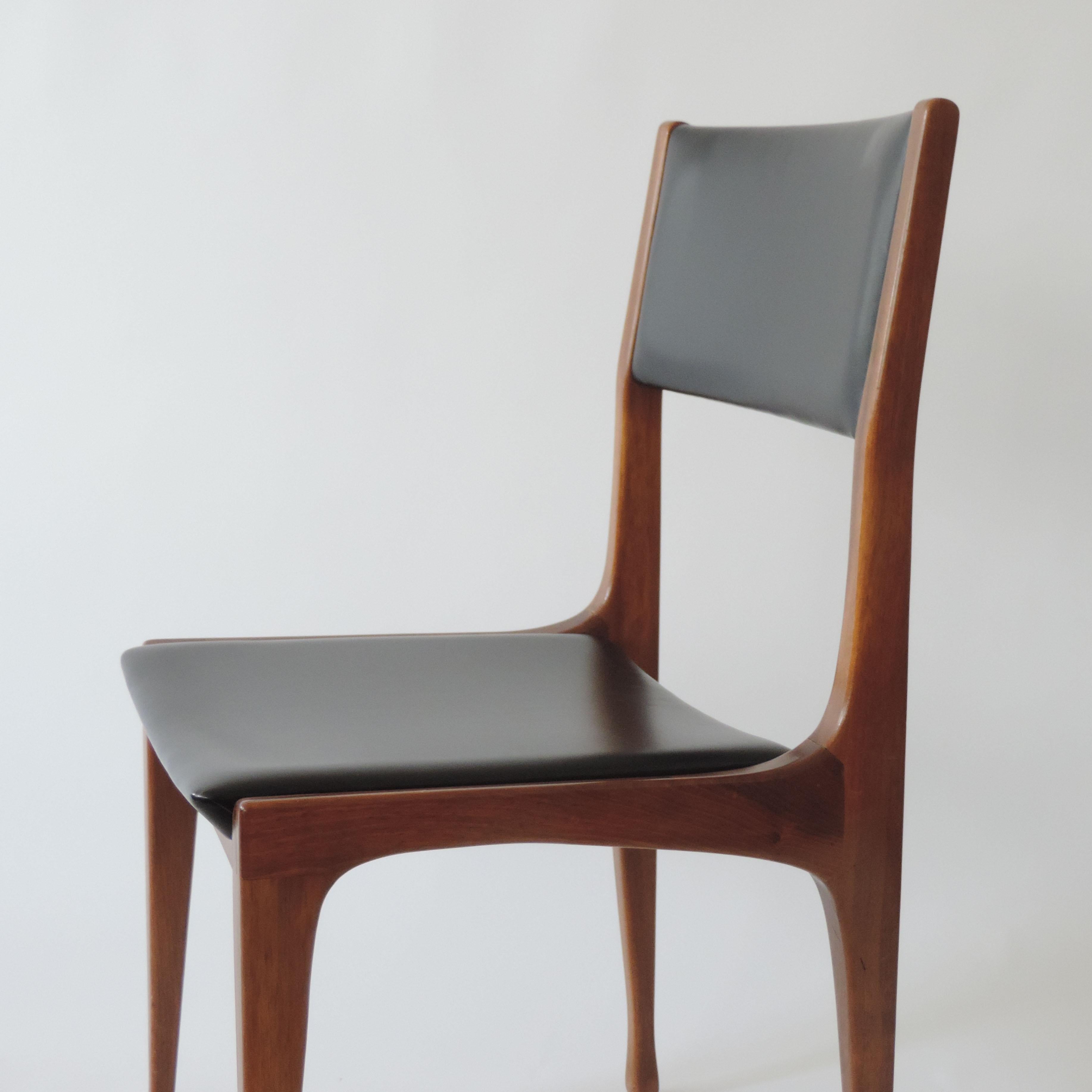 Mid-Century Modern Carlo De Carli Set of Six Dining Chairs for Cassina, Italy, 1958