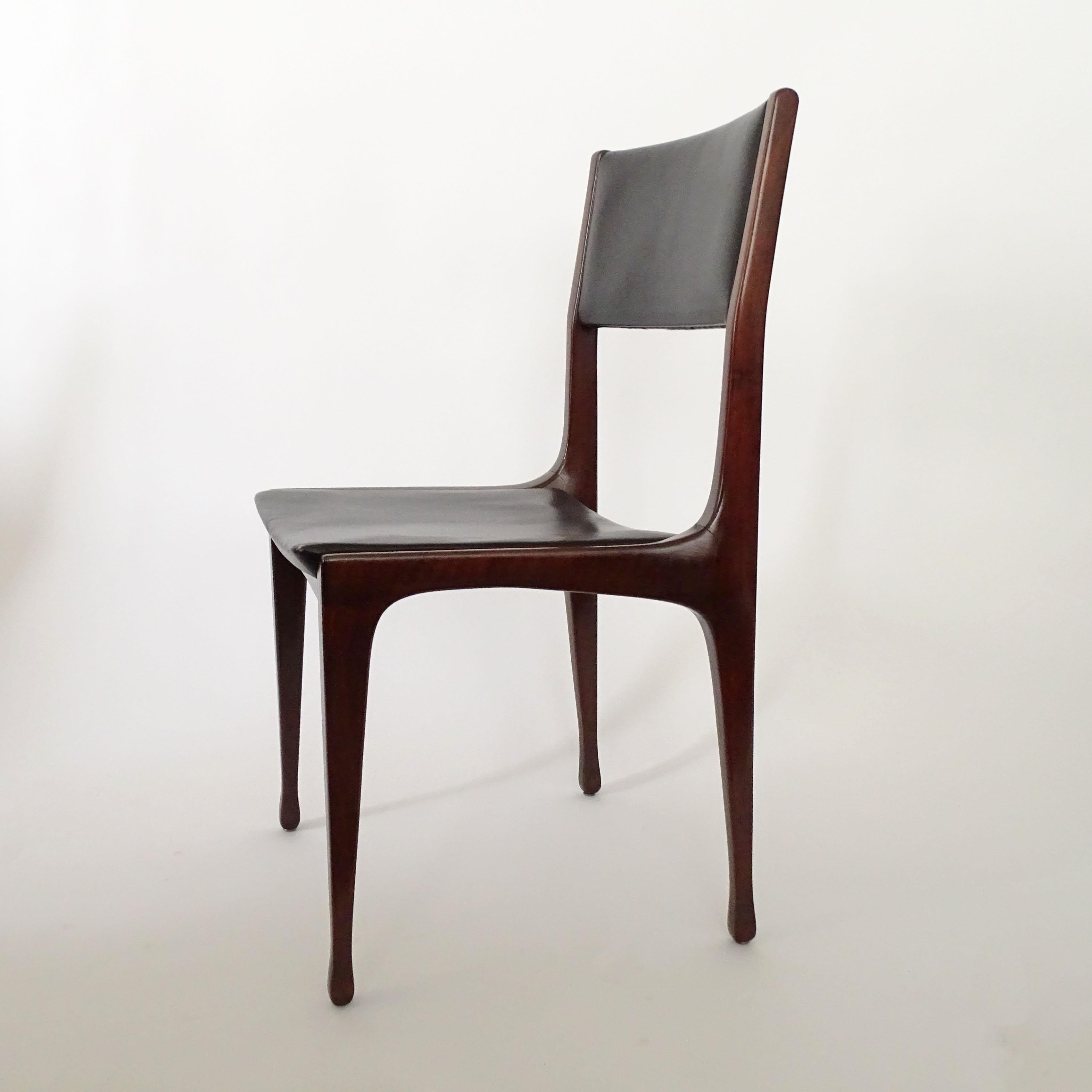 Mid-20th Century Carlo de Carli Set of Six Dining Chairs for Cassina, Italy, 1958 For Sale