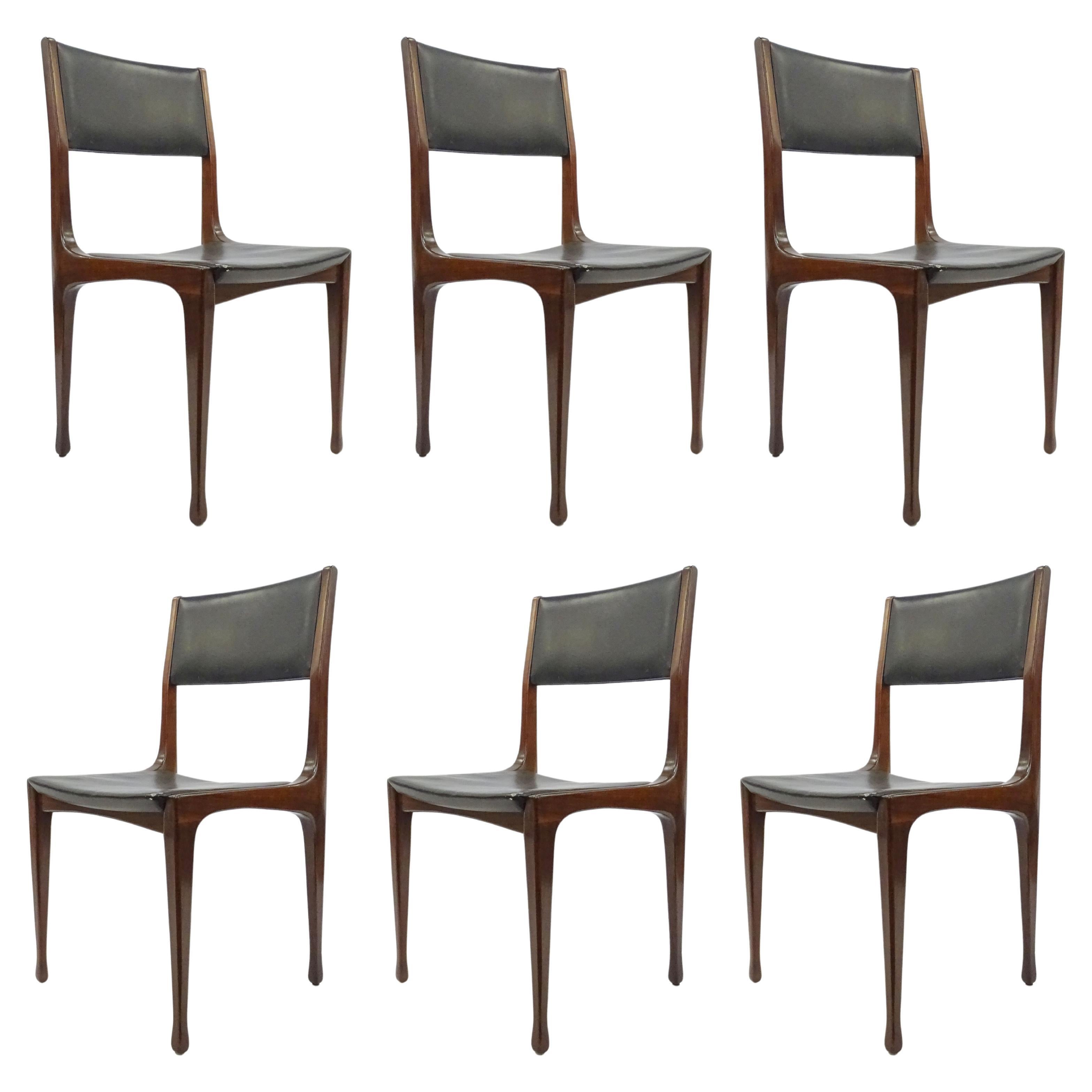 Carlo de Carli Set of Six Dining Chairs for Cassina, Italy, 1958 For Sale