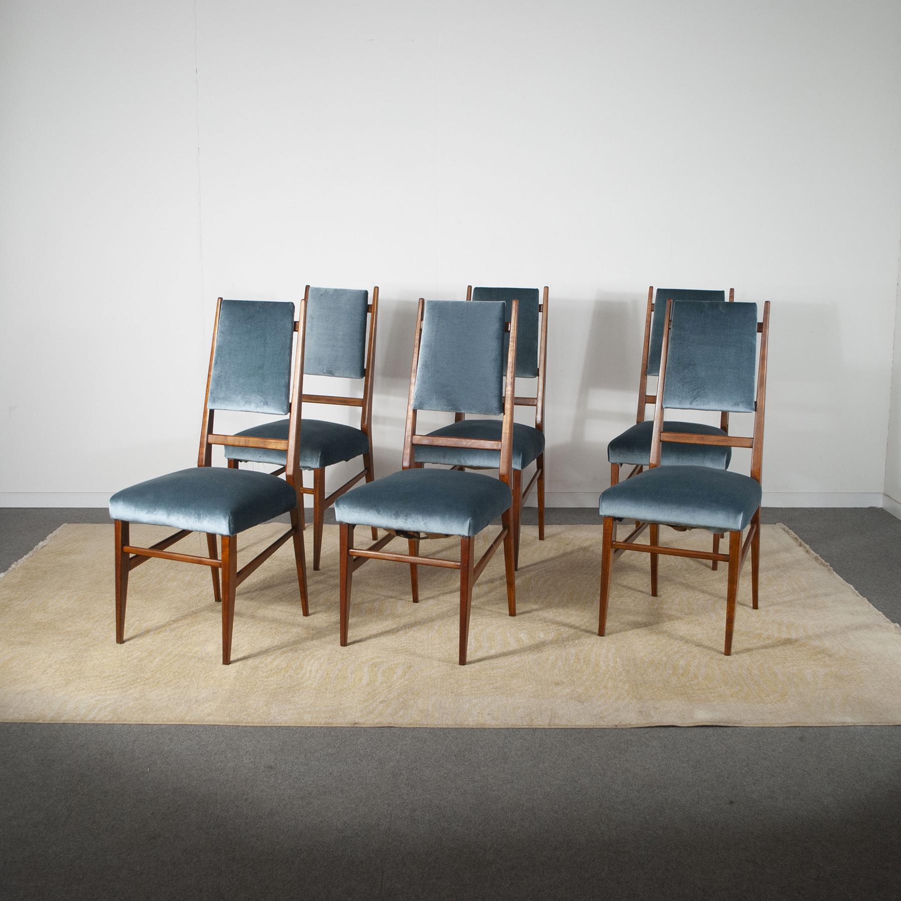 Carlo de Carli Set of Six Rare Chairs from the Fifties For Sale 5
