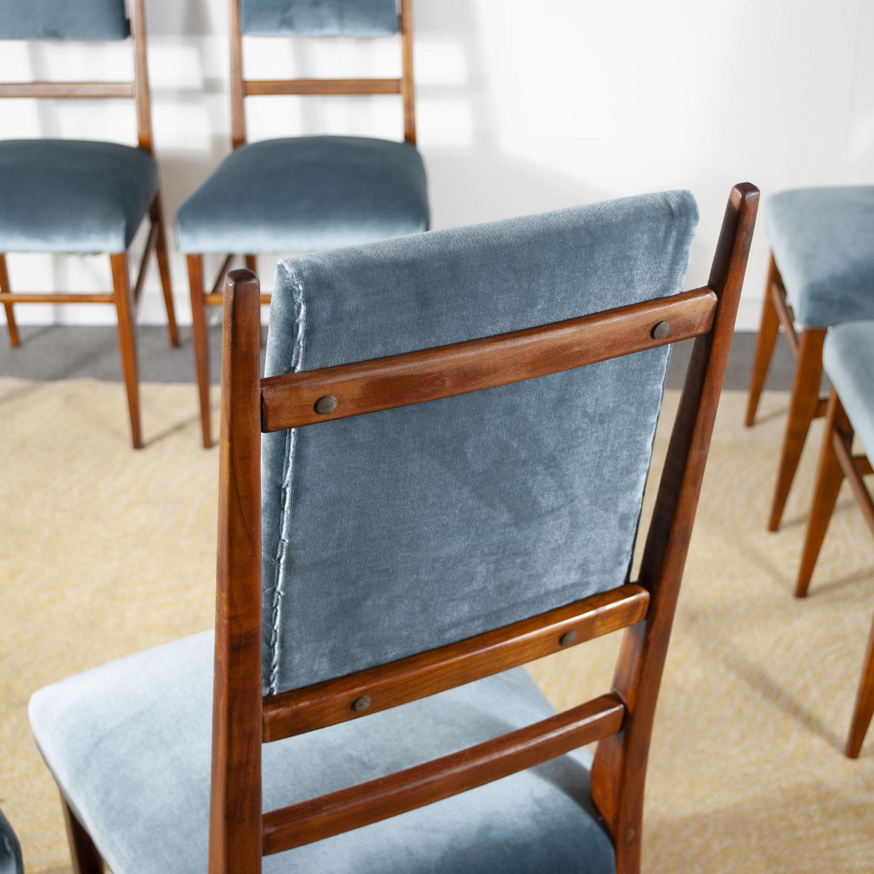 Carlo de Carli Set of Six Rare Chairs from the Fifties For Sale 1