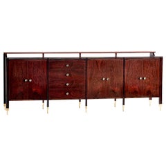 Carlo de Carli Sideboard in Rosewood and Brass for Sormani, Italy, 1964