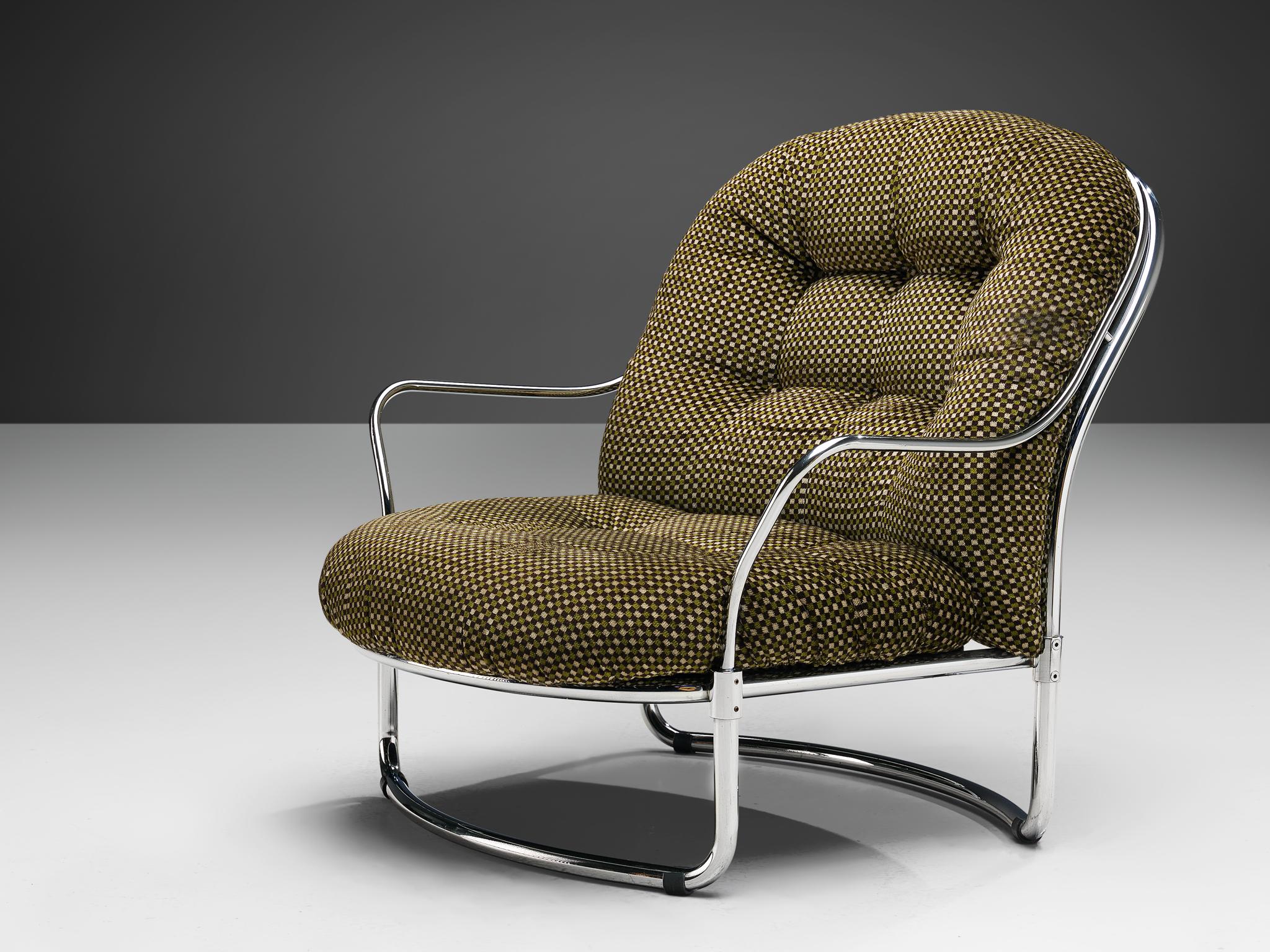 Mid-20th Century Carlo de Carli Tubular Lounge Chair with Ottoman
