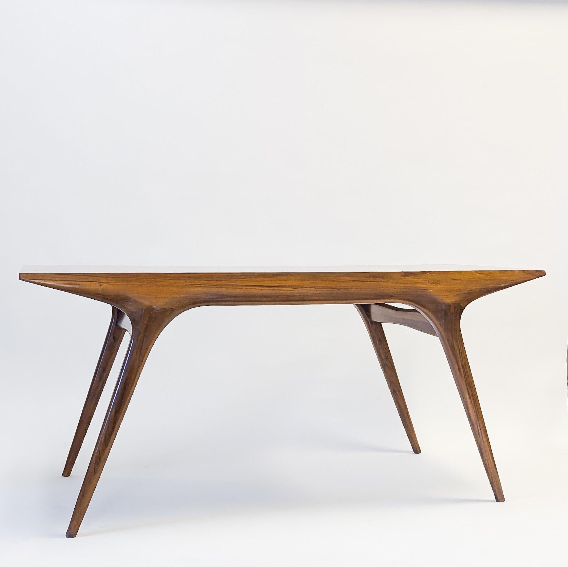 Mid-Century Modern Carlo De Carli Walnut Desk, Italy / C.1950 For Sale